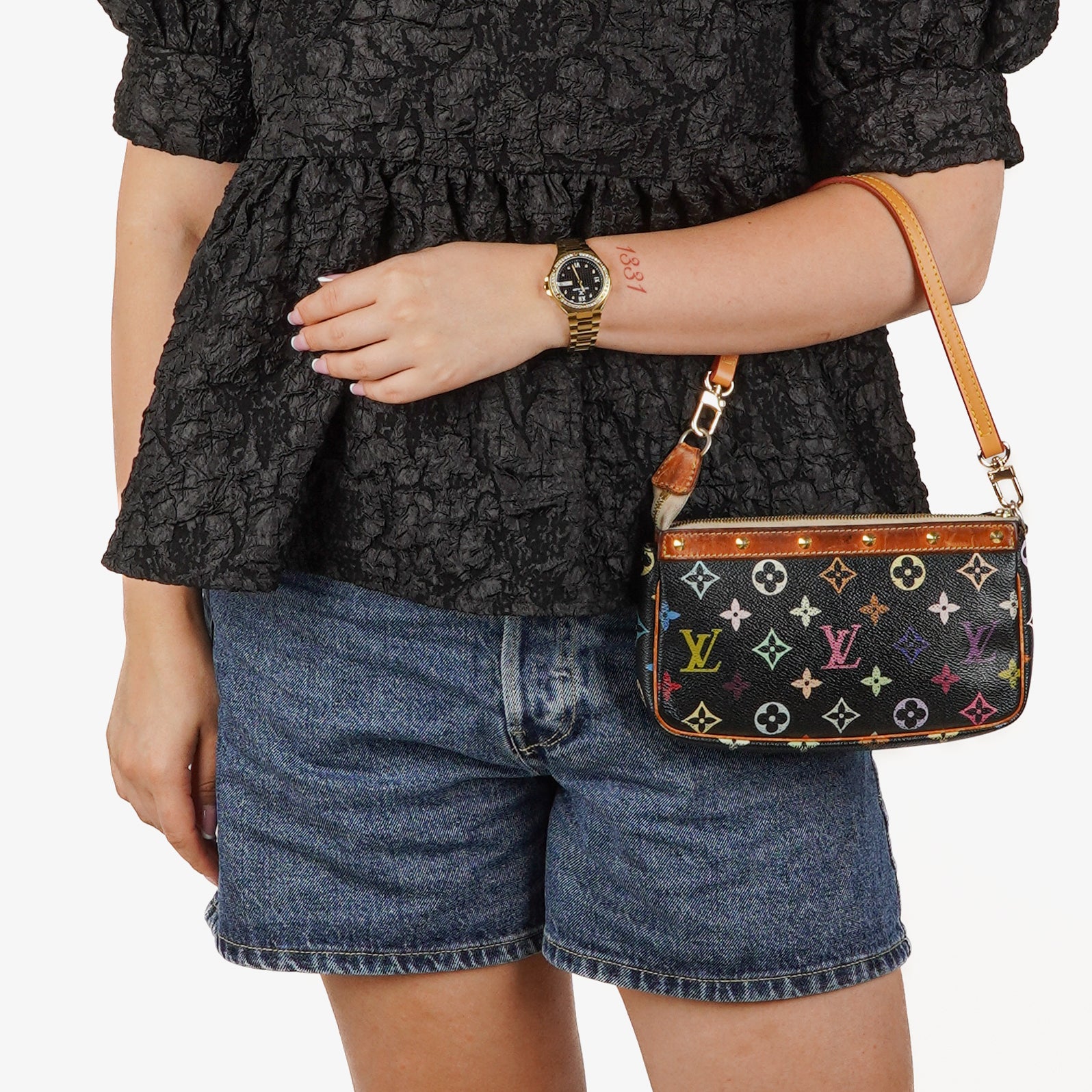 Louis Vuitton Takashi Murakami Pochette Accessoire Multicolor Clutch Handbag