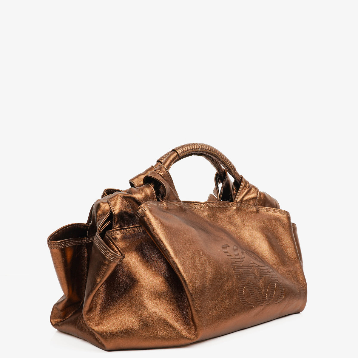 Loewe Bronze Aire Nappa Anagram Shoulder Bag
