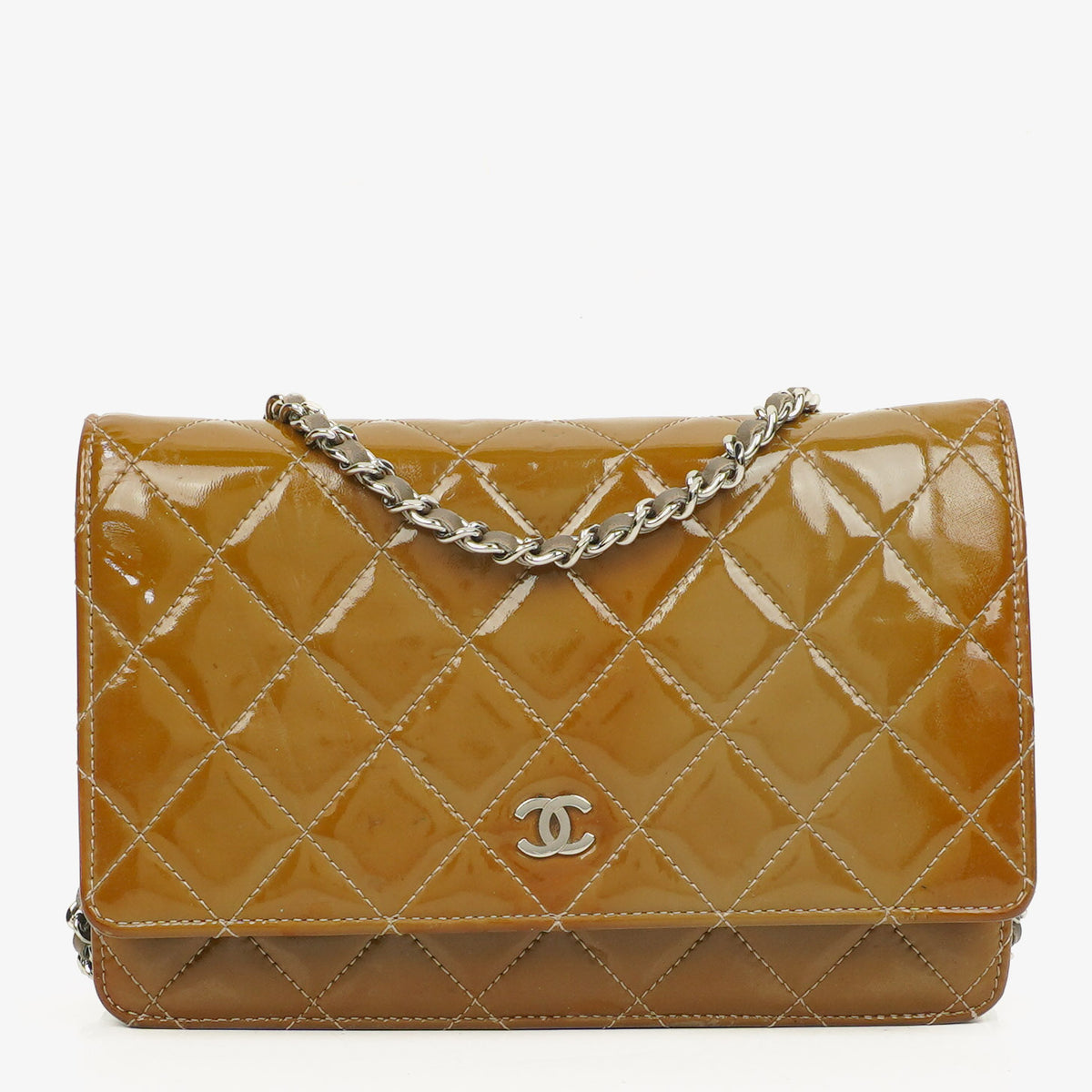 Chanel Patent Quilted Wallet On Chain WOC