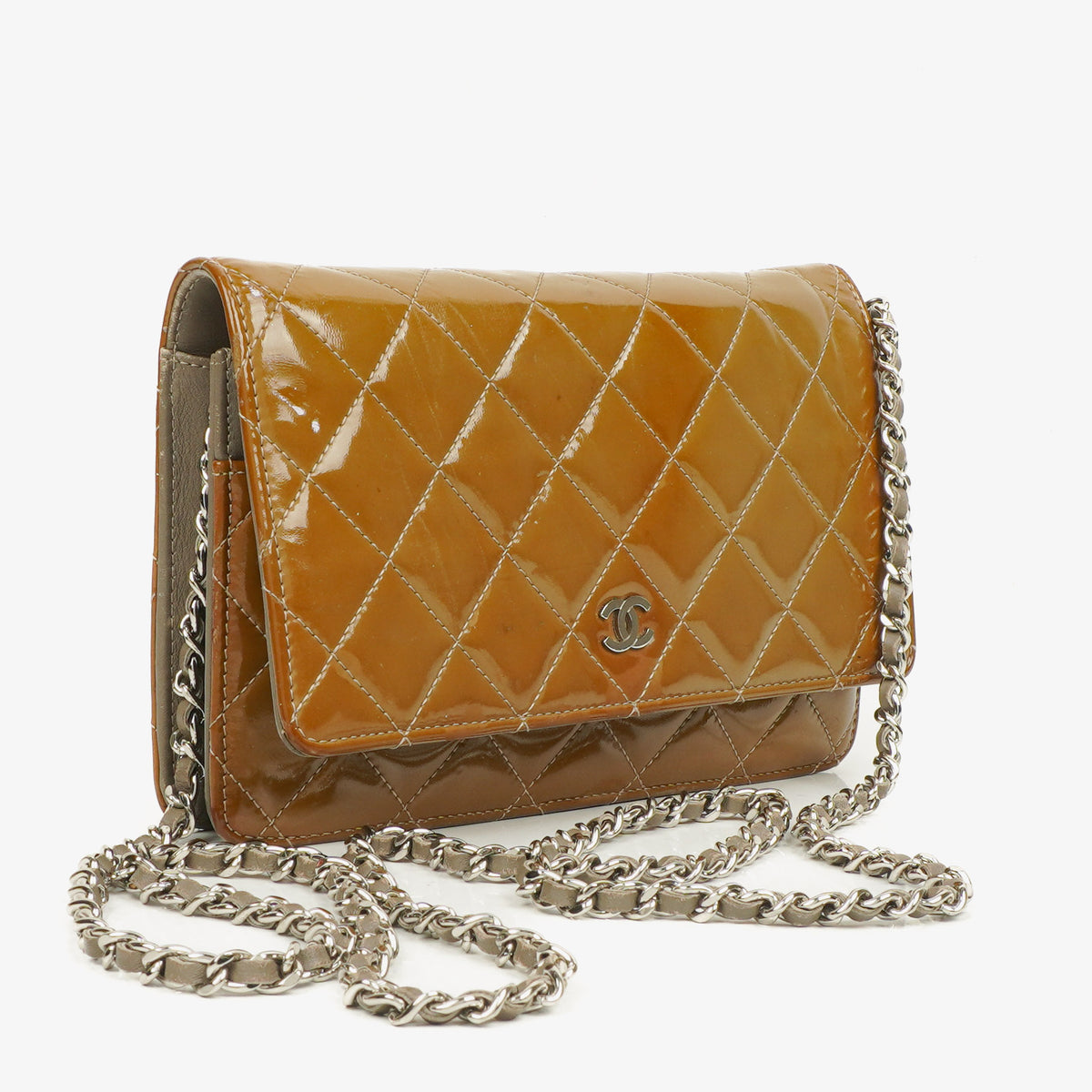 Chanel Patent Quilted Wallet On Chain WOC