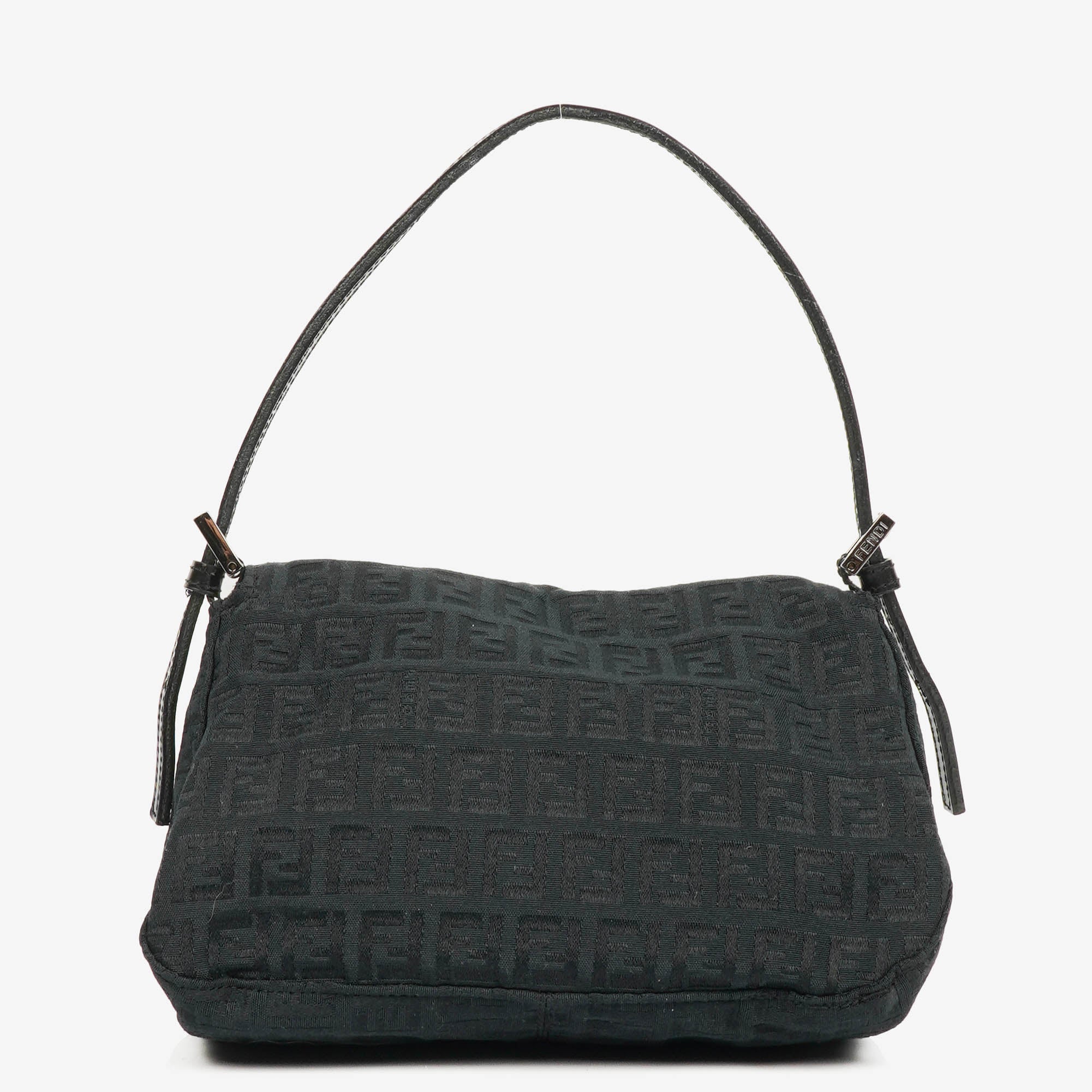 Fendi Black Mamma Baguette Zucchino Shoulder Bag