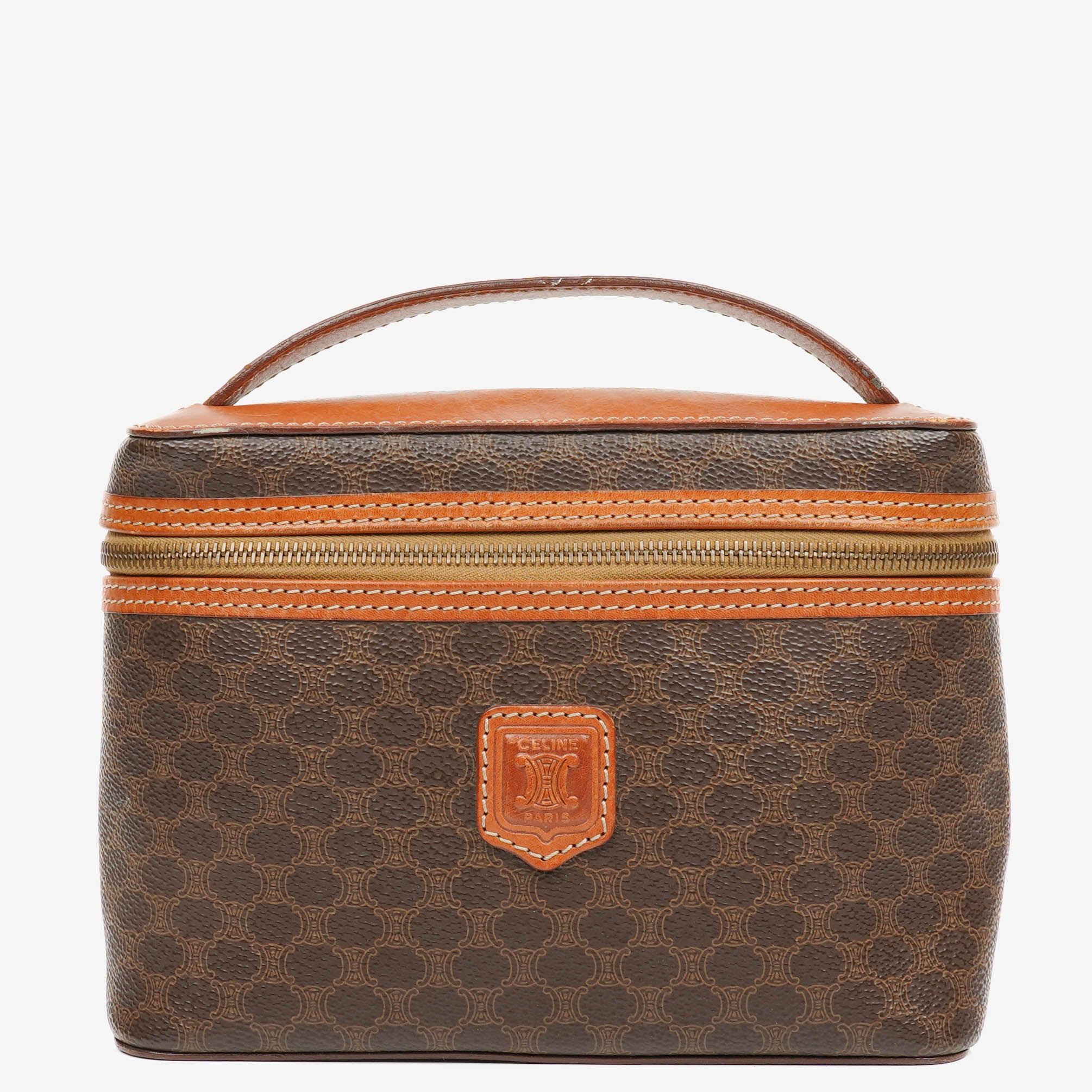 Celine Brown Macadam Vanity Handbag
