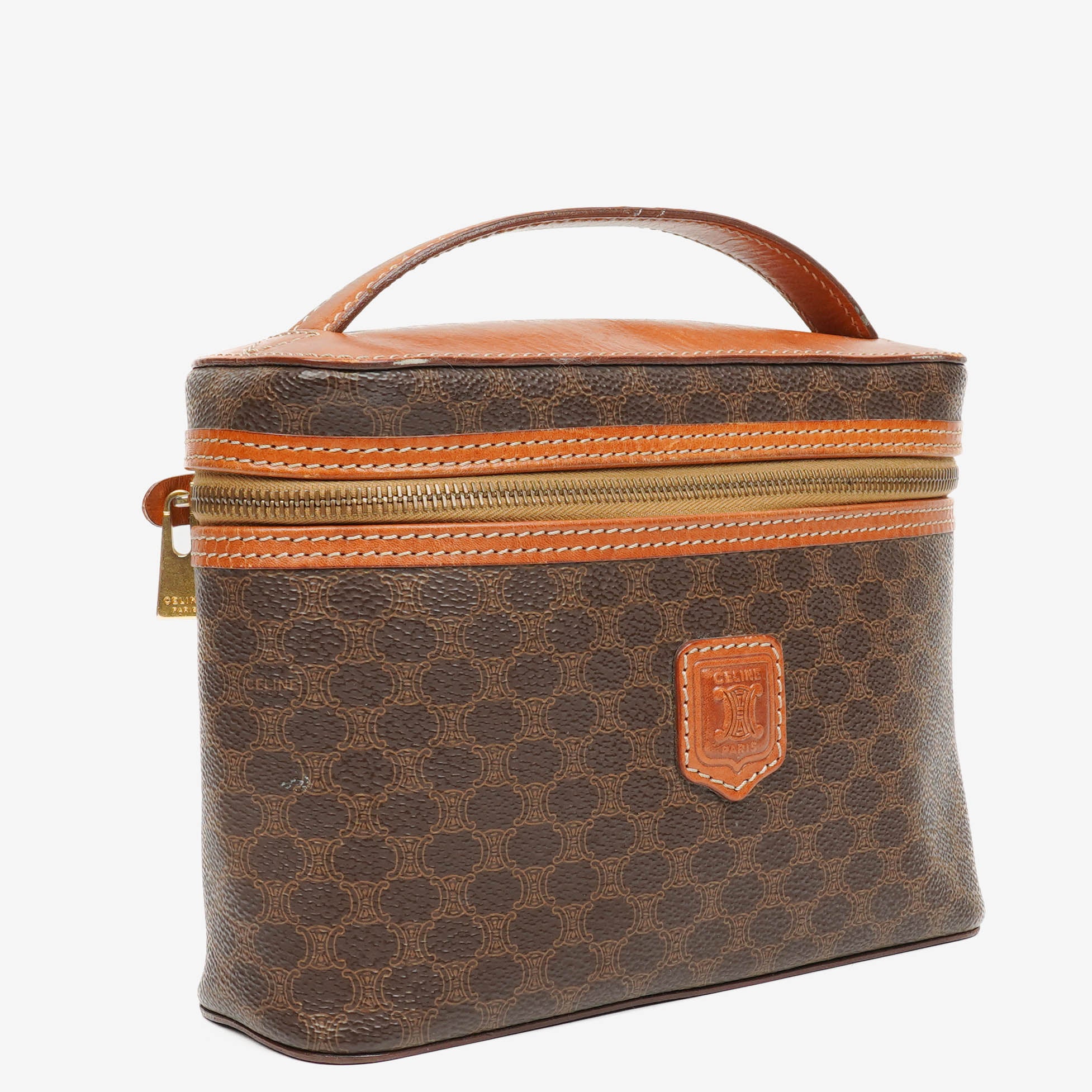 Celine Brown Macadam Vanity Handbag