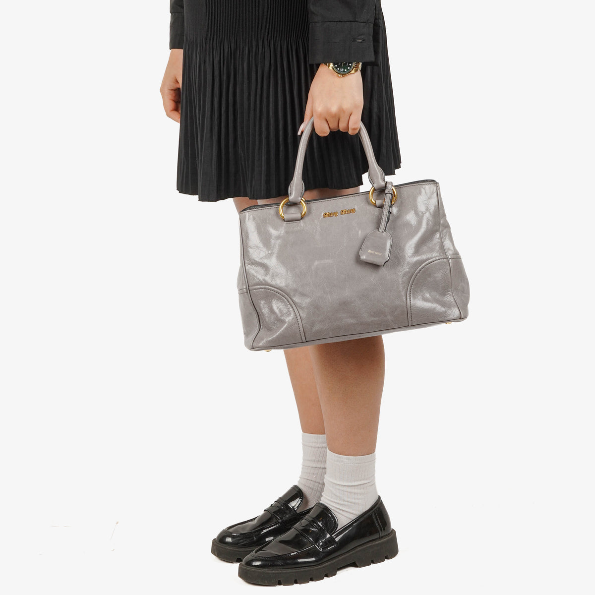 Miu Miu Vitello Shine Peltro Bag