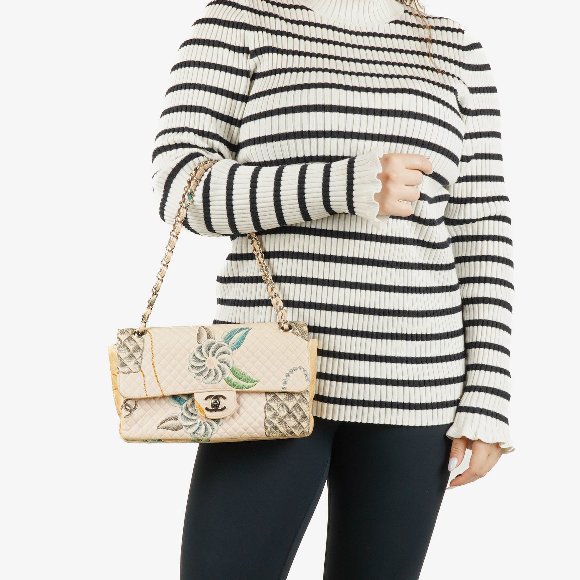 Chanel Printed Canvas Vintage CC Chain Flap Bag