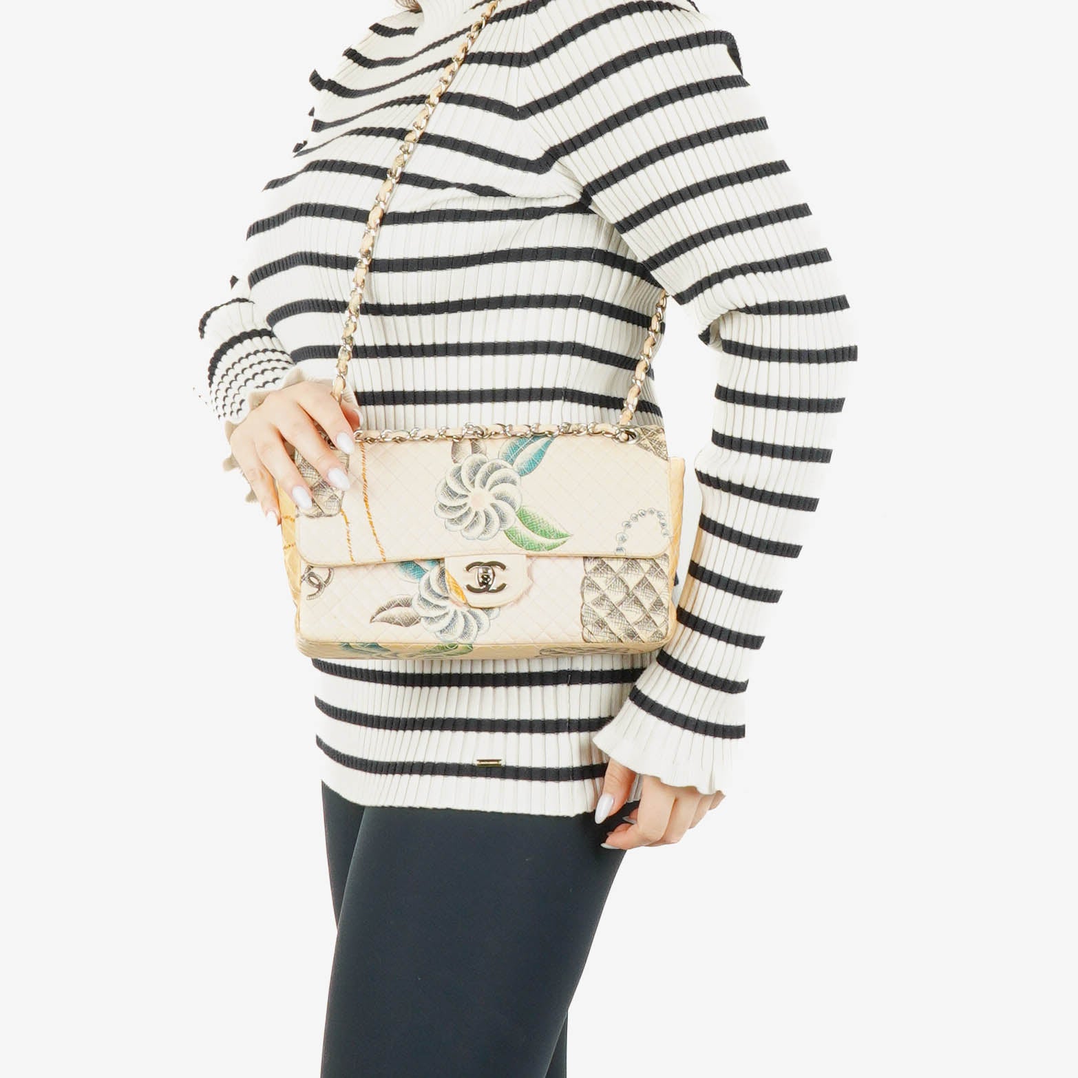 Chanel Printed Canvas Vintage CC Chain Flap Bag