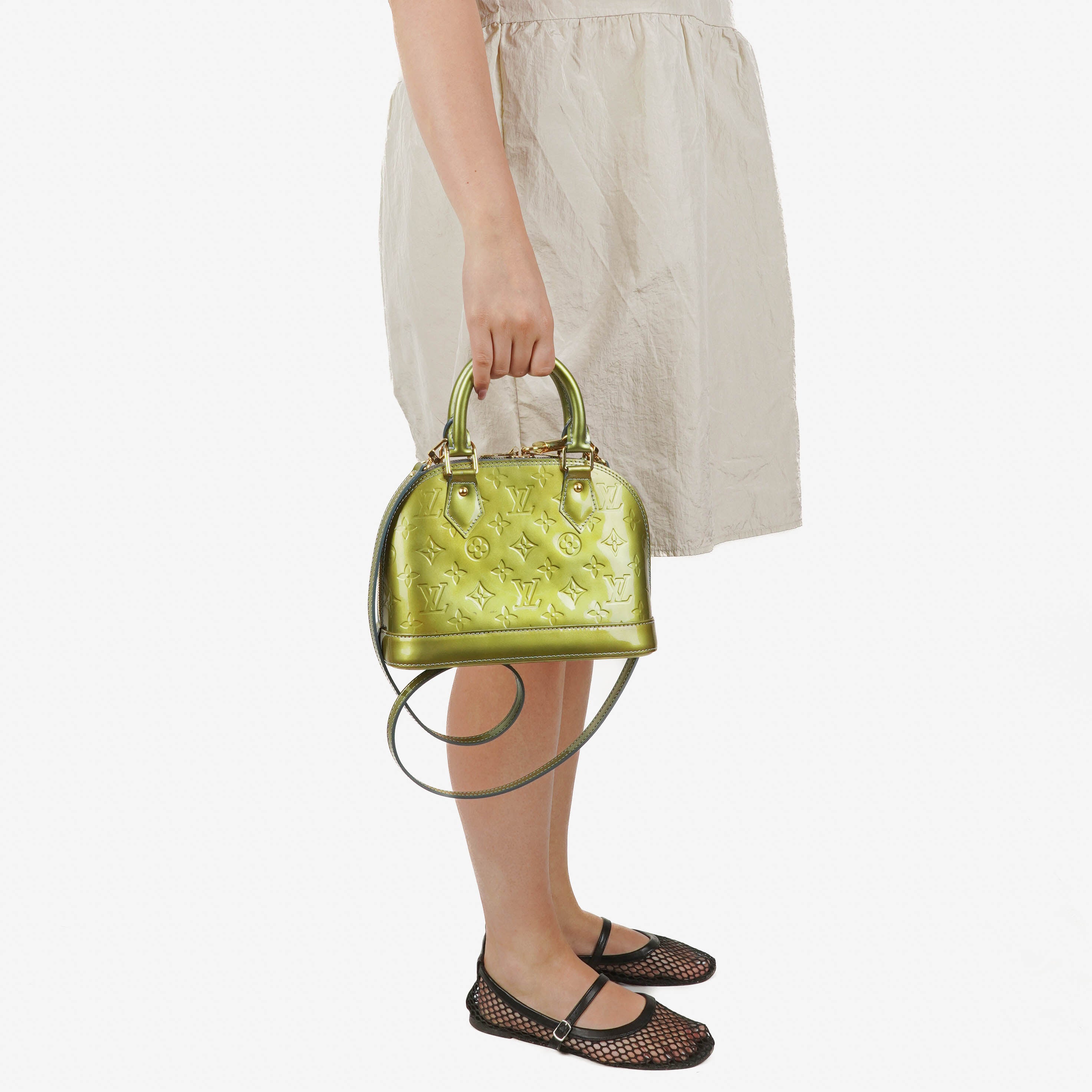 Louis Vuitton Alma BB Givre Monogram Vernis Leather Bag