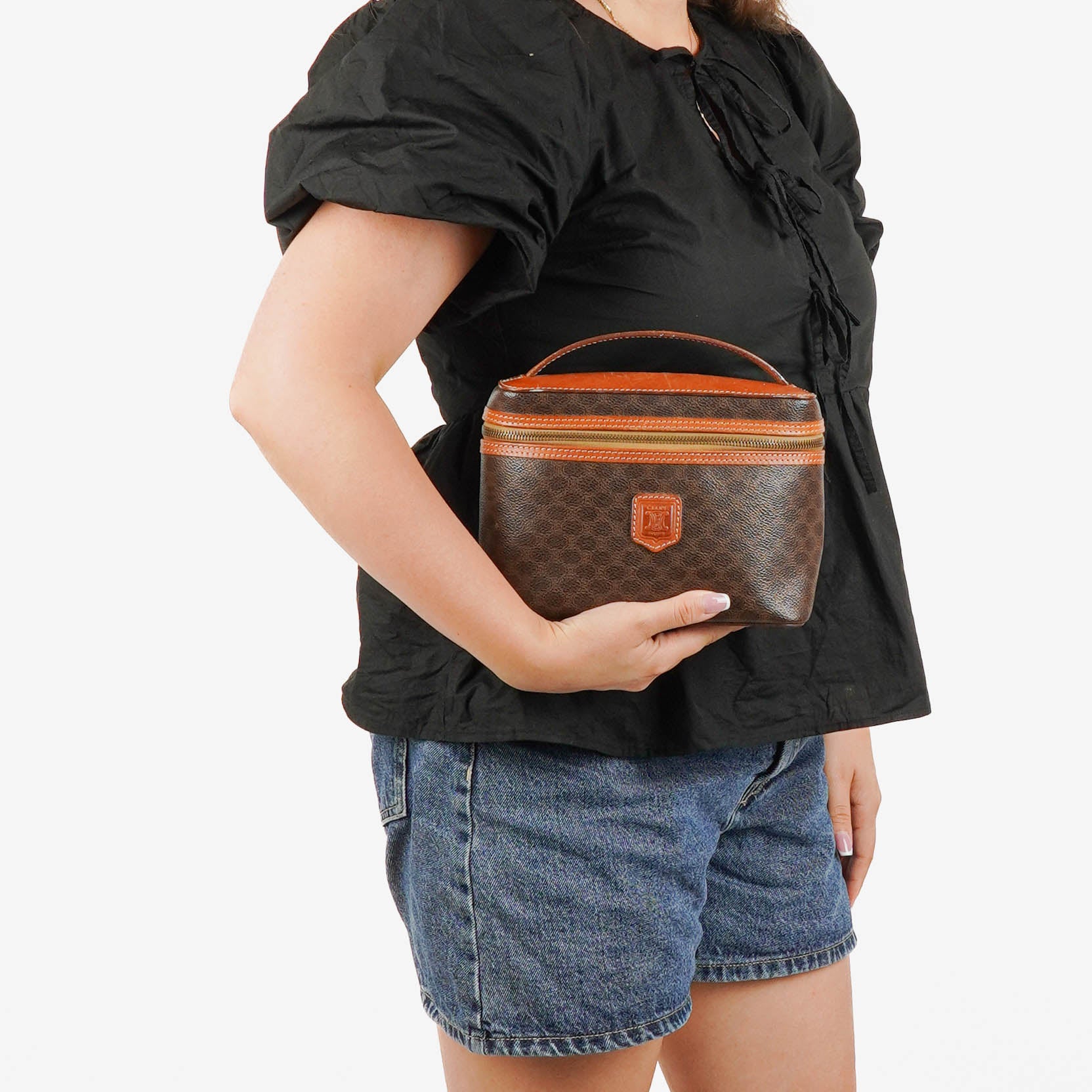 Celine Brown Macadam Vanity Handbag