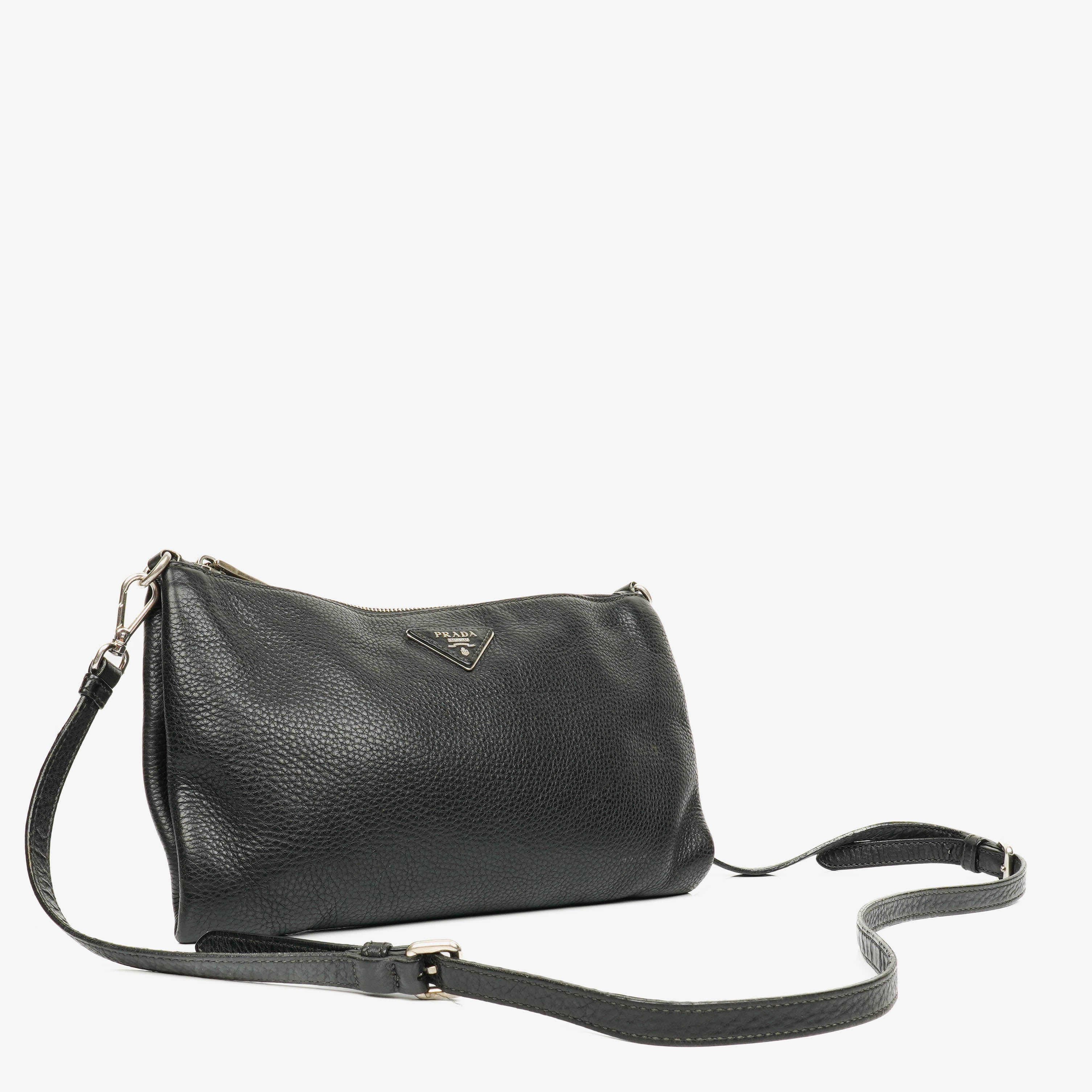 Prada Vitello Black Daino Crossbody Bag