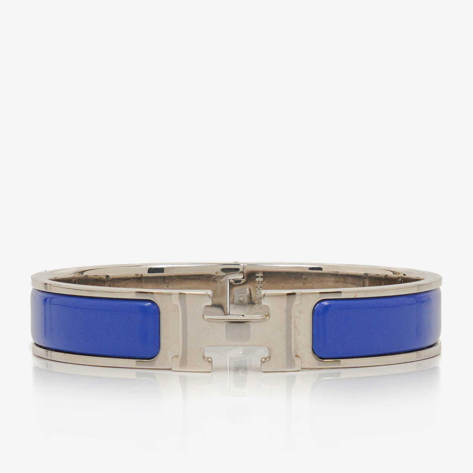 Hermes Blue Enamel Clic Clac H Bracelet