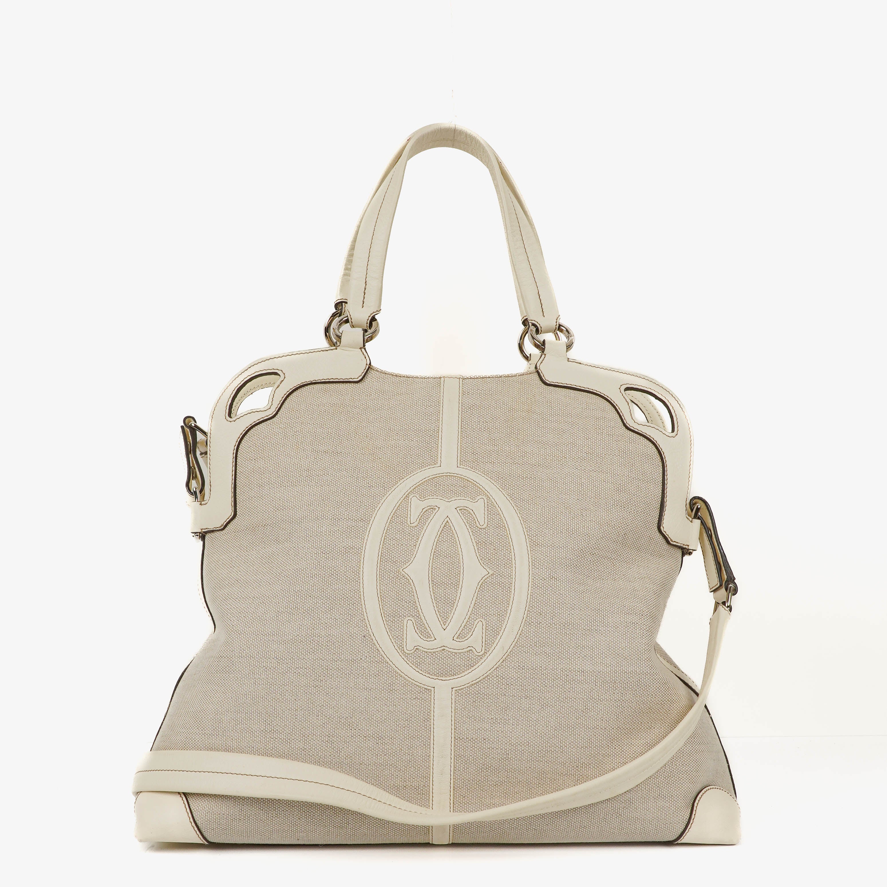 Cartier Marcello de Cartier White Handle Bag 