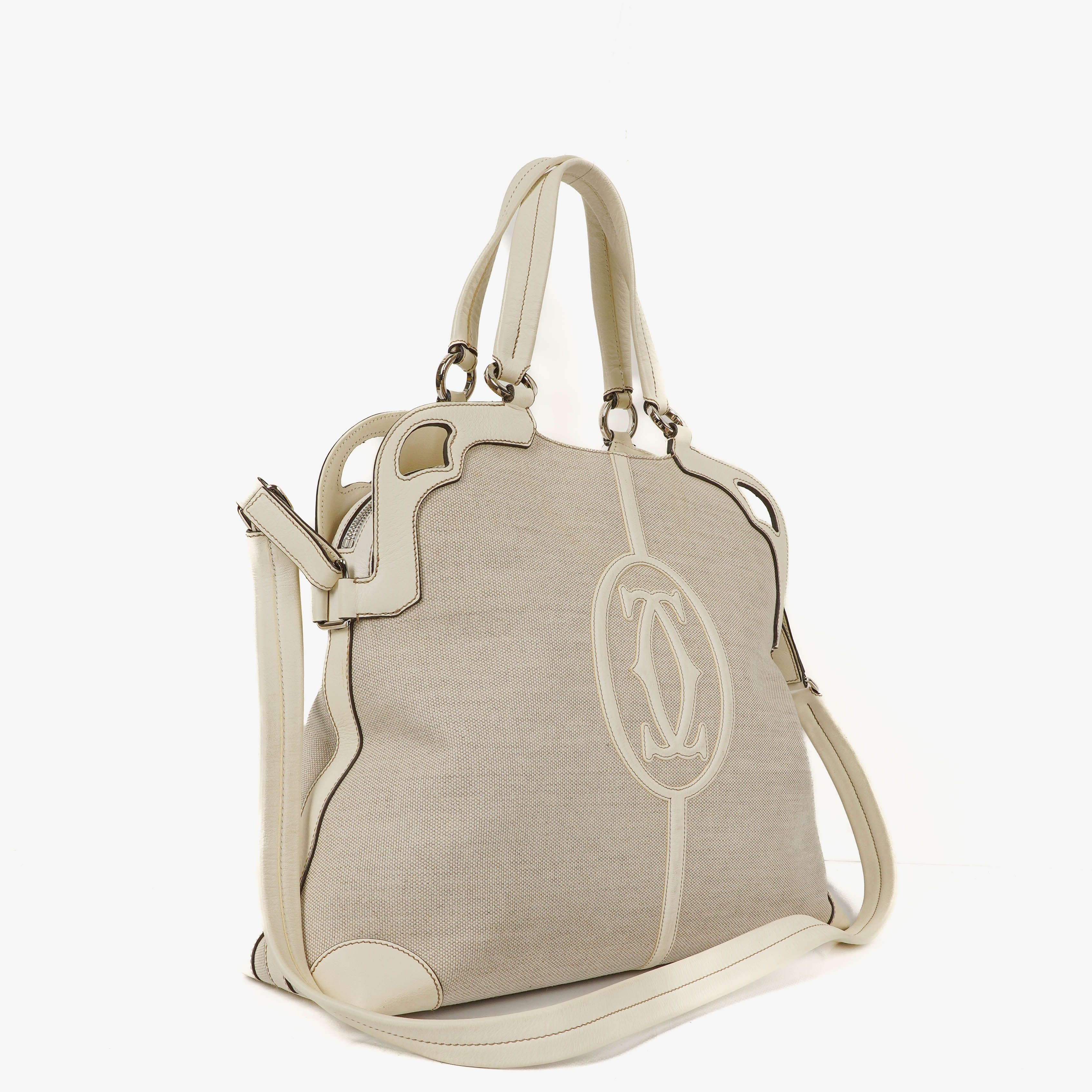 Cartier Marcello de Cartier White Handle Bag 