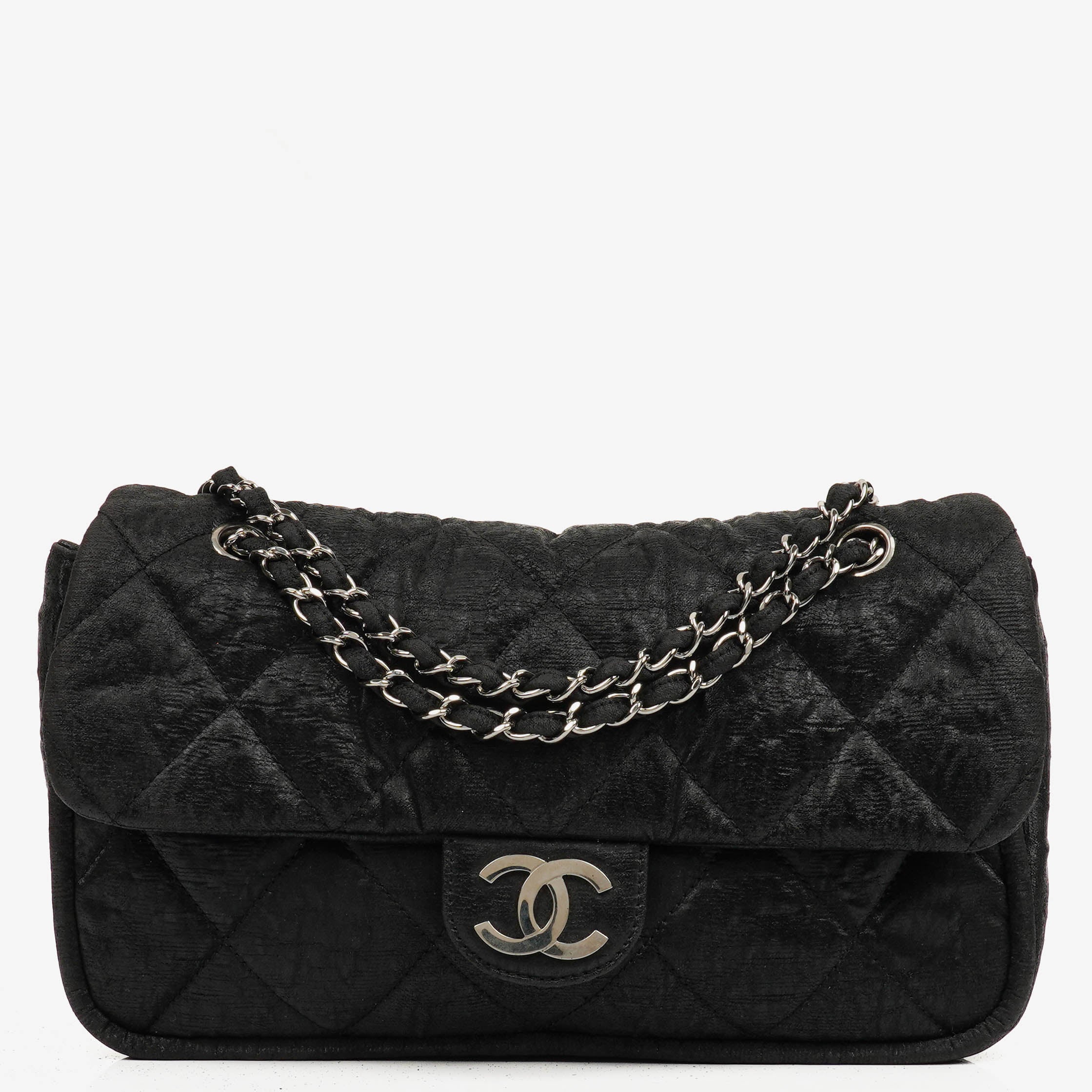 Chanel Black Coated Canvas Le Marais Flap Bag