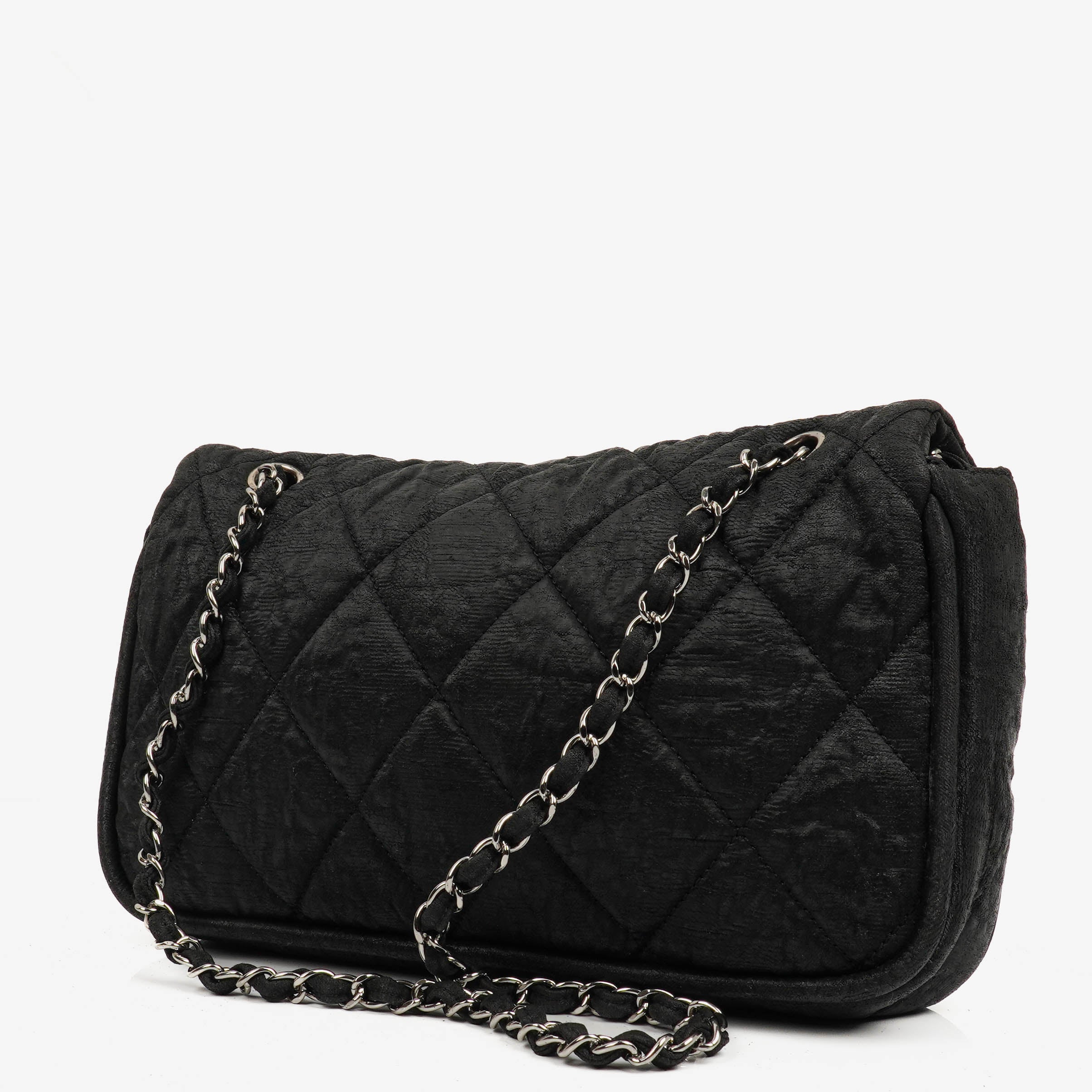 Chanel Black Coated Canvas Le Marais Flap Bag