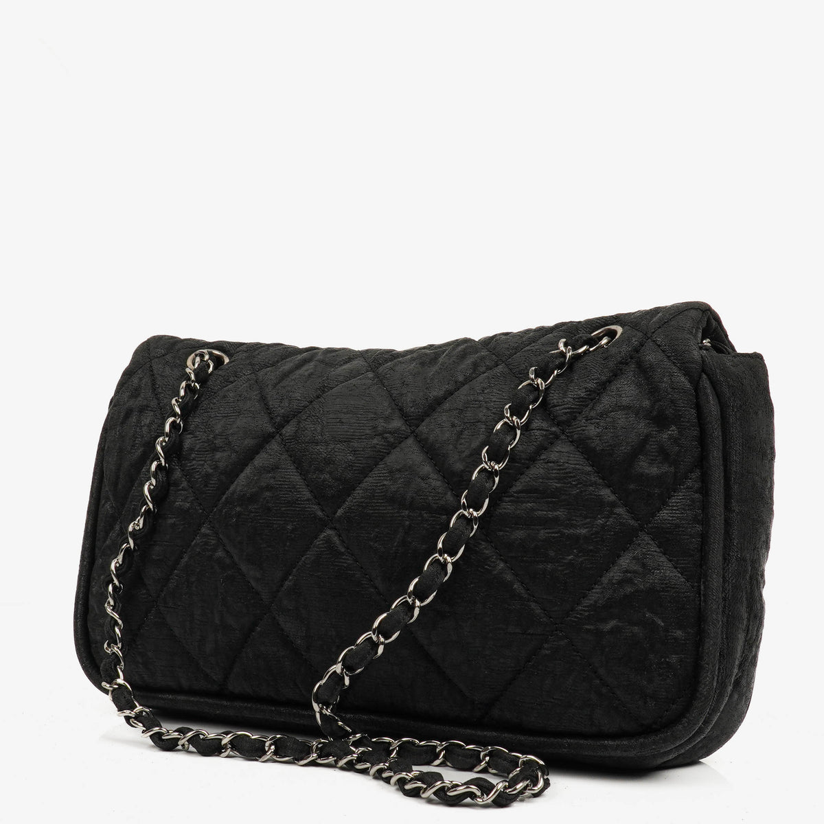 Chanel Black Coated Canvas Le Marais Flap Bag