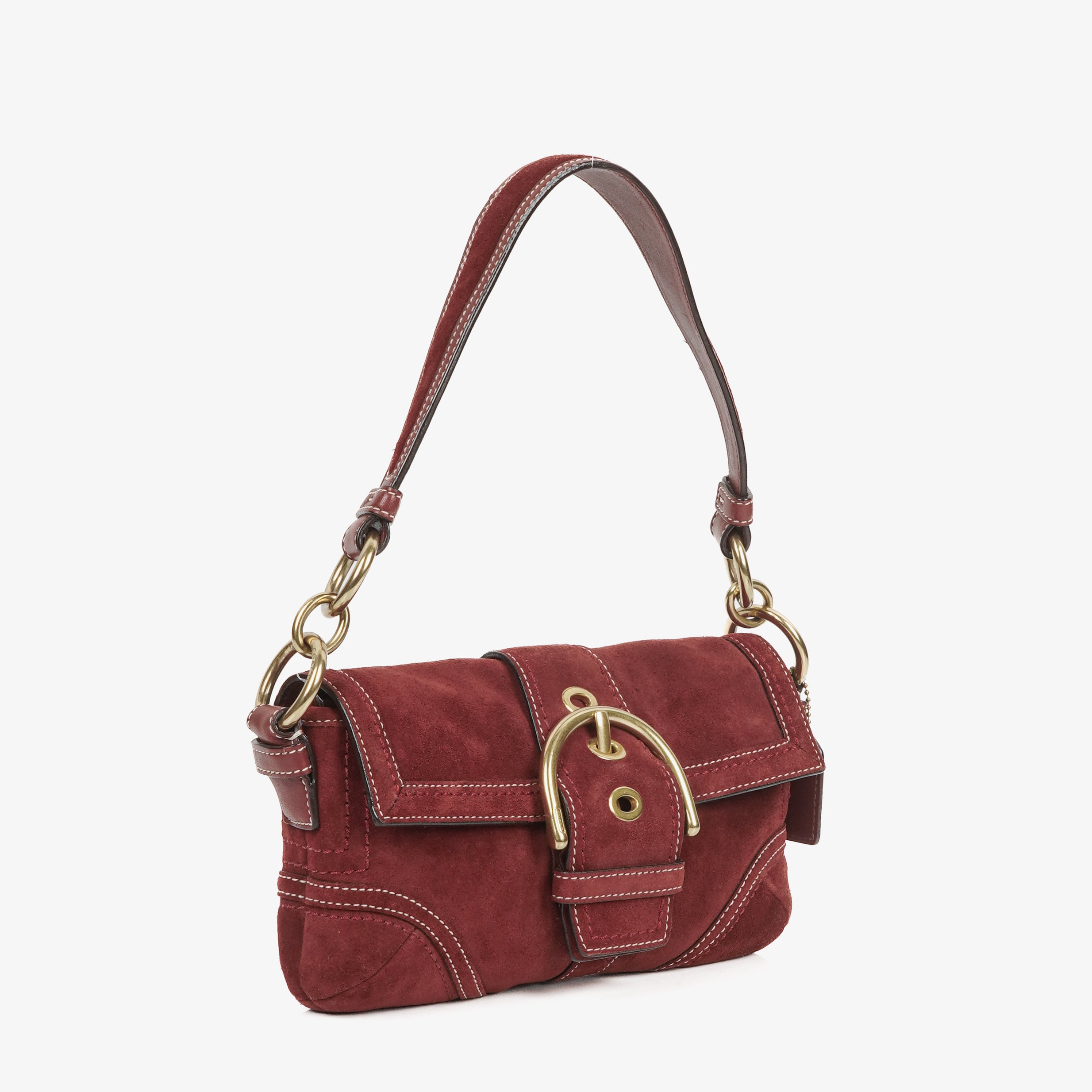 Coach Soho Suede Burgundy Shoulder Bag