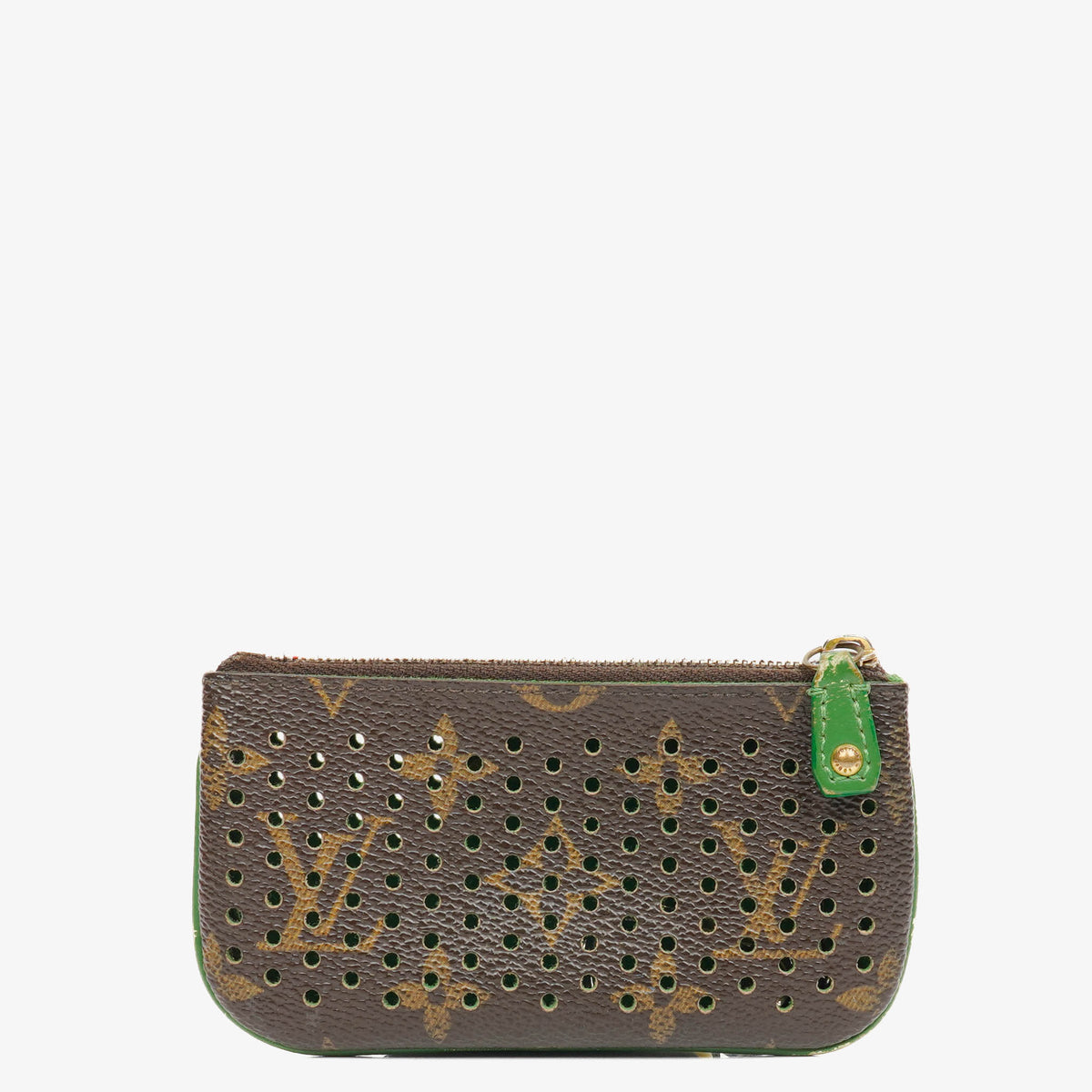 Louis Vuitton Monogram Canvas Perforated Green Pochette Clés Key Pouch