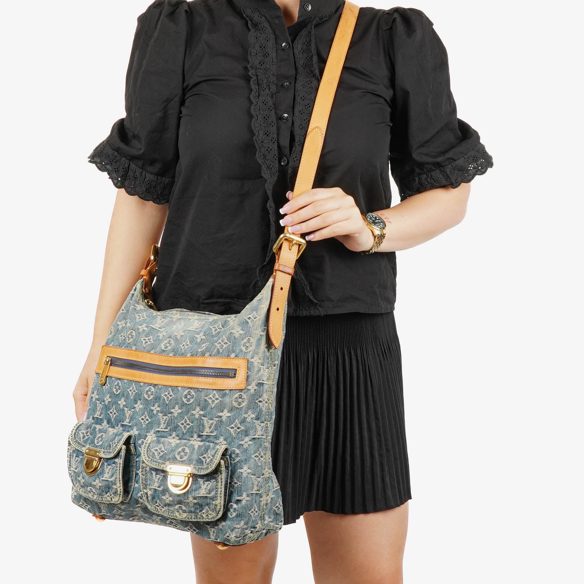 Louis Vuitton Baggy GM Monogram Denim Shoulder Bag