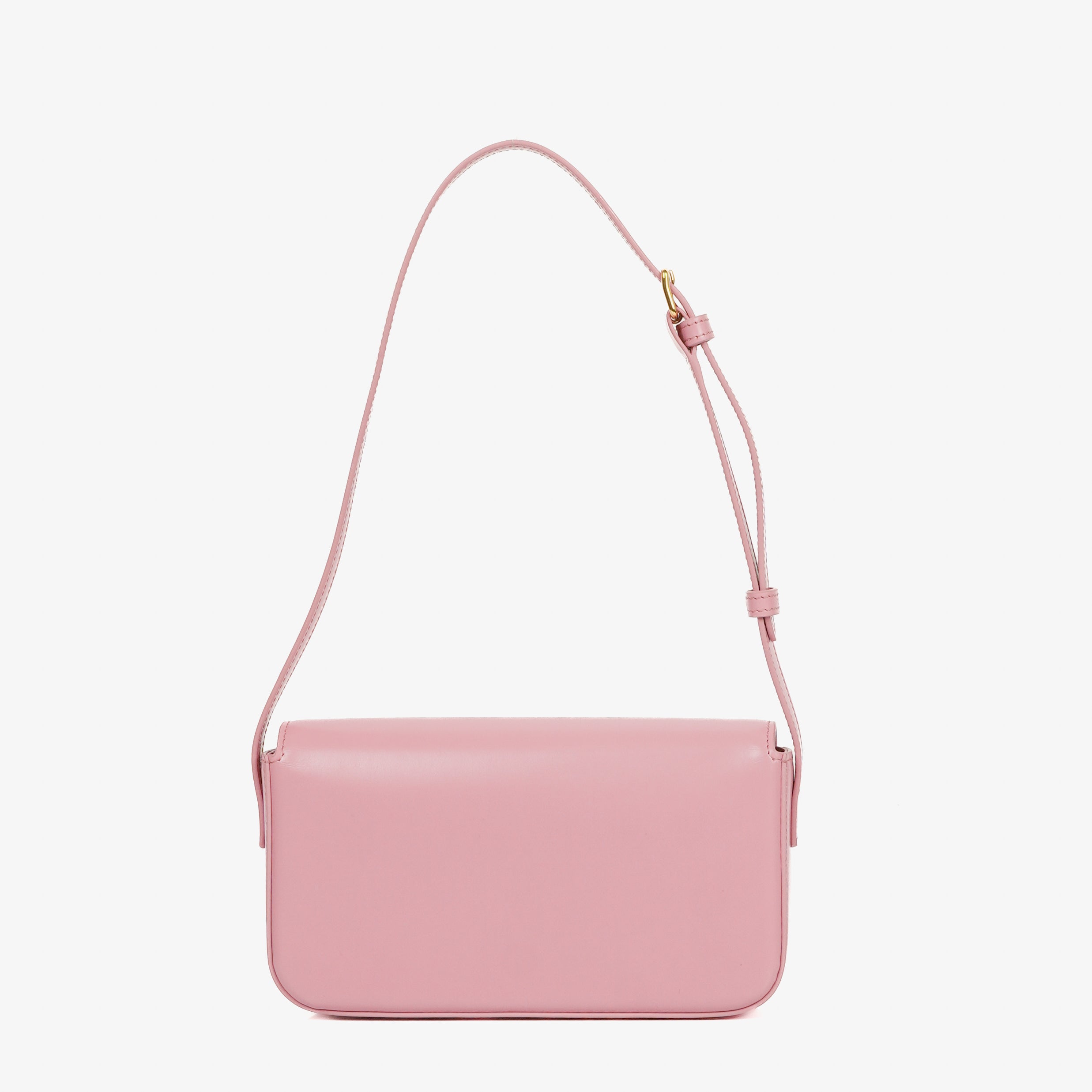 Celine Claude Long Triomphe East West Shoulder Bag Shiny Pink (Rose) Calfskin