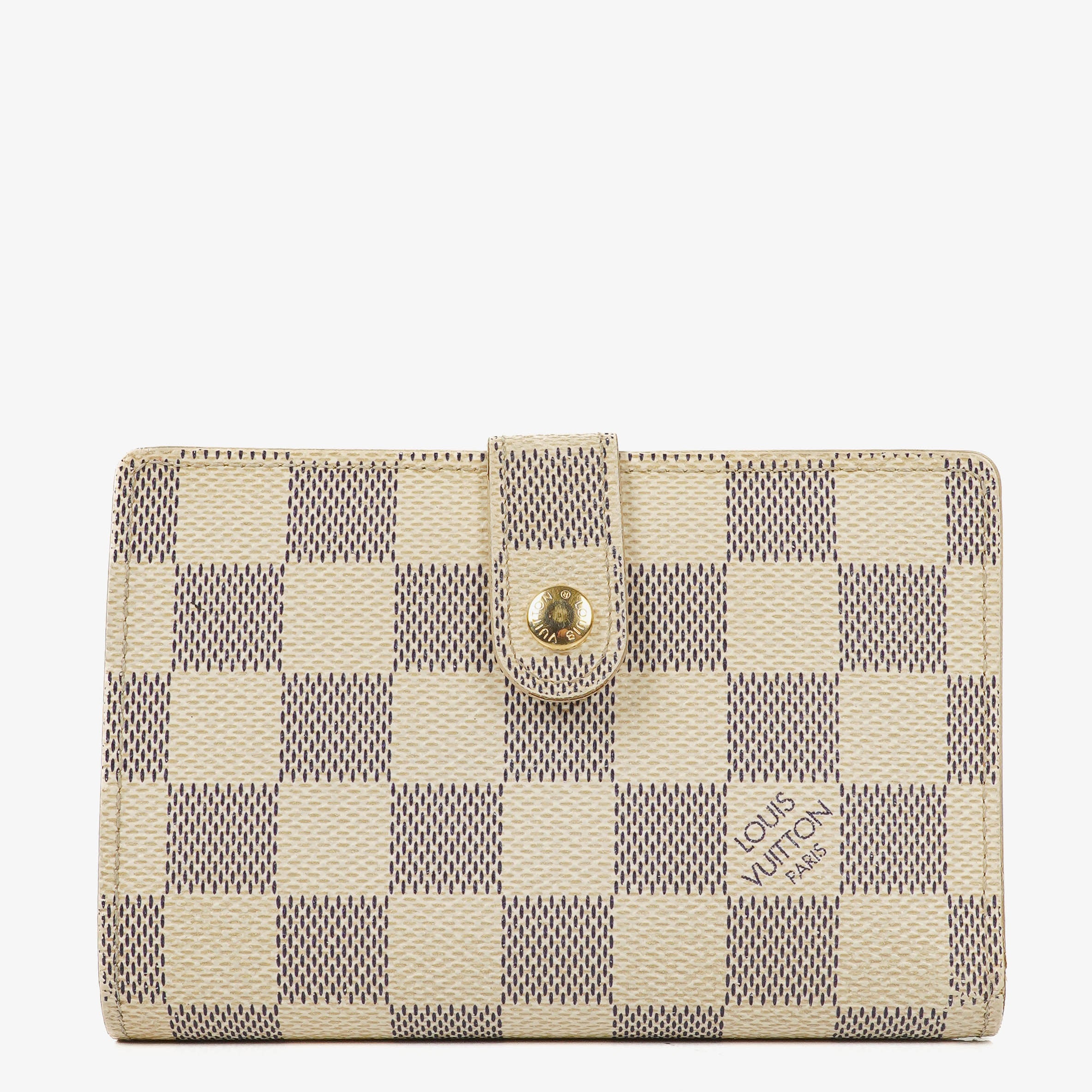 Louis Vuitton Port Feuille Vienoise Damier Azur Canvas French Purse Wallet