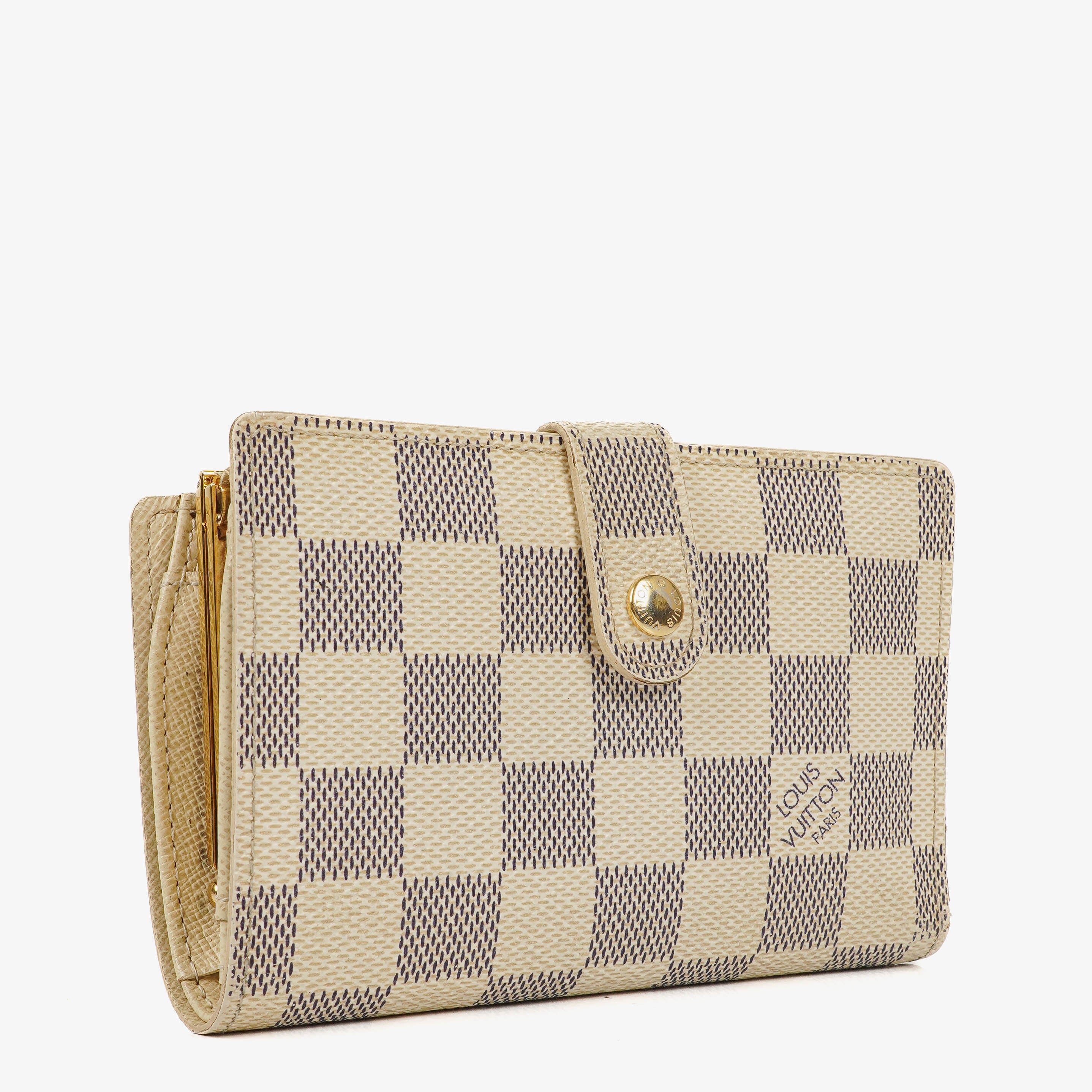 Louis Vuitton Port Feuille Vienoise Damier Azur Canvas French Purse Wallet