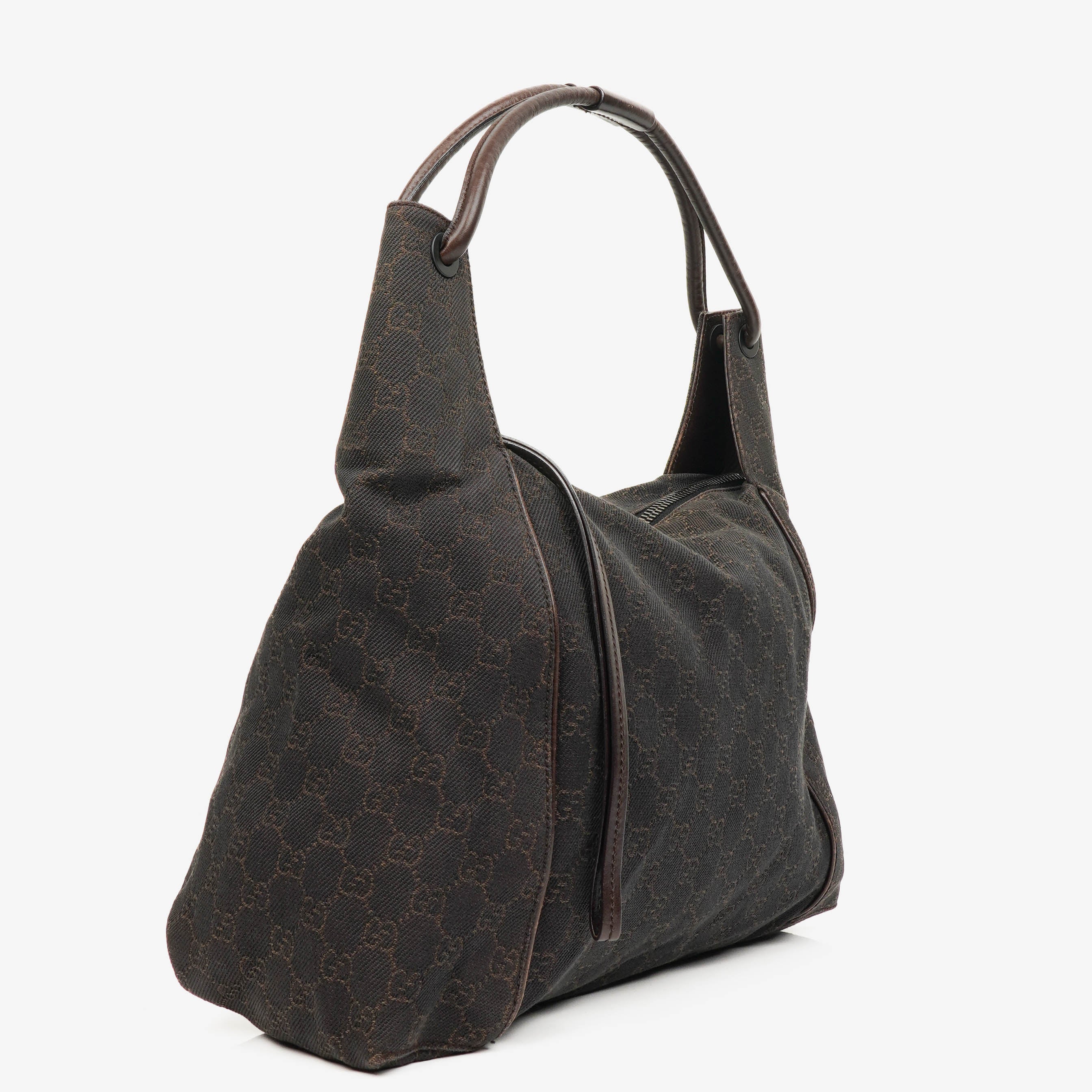 Gucci Brown GG Monogram Canvas Hobo Shoulder Bag