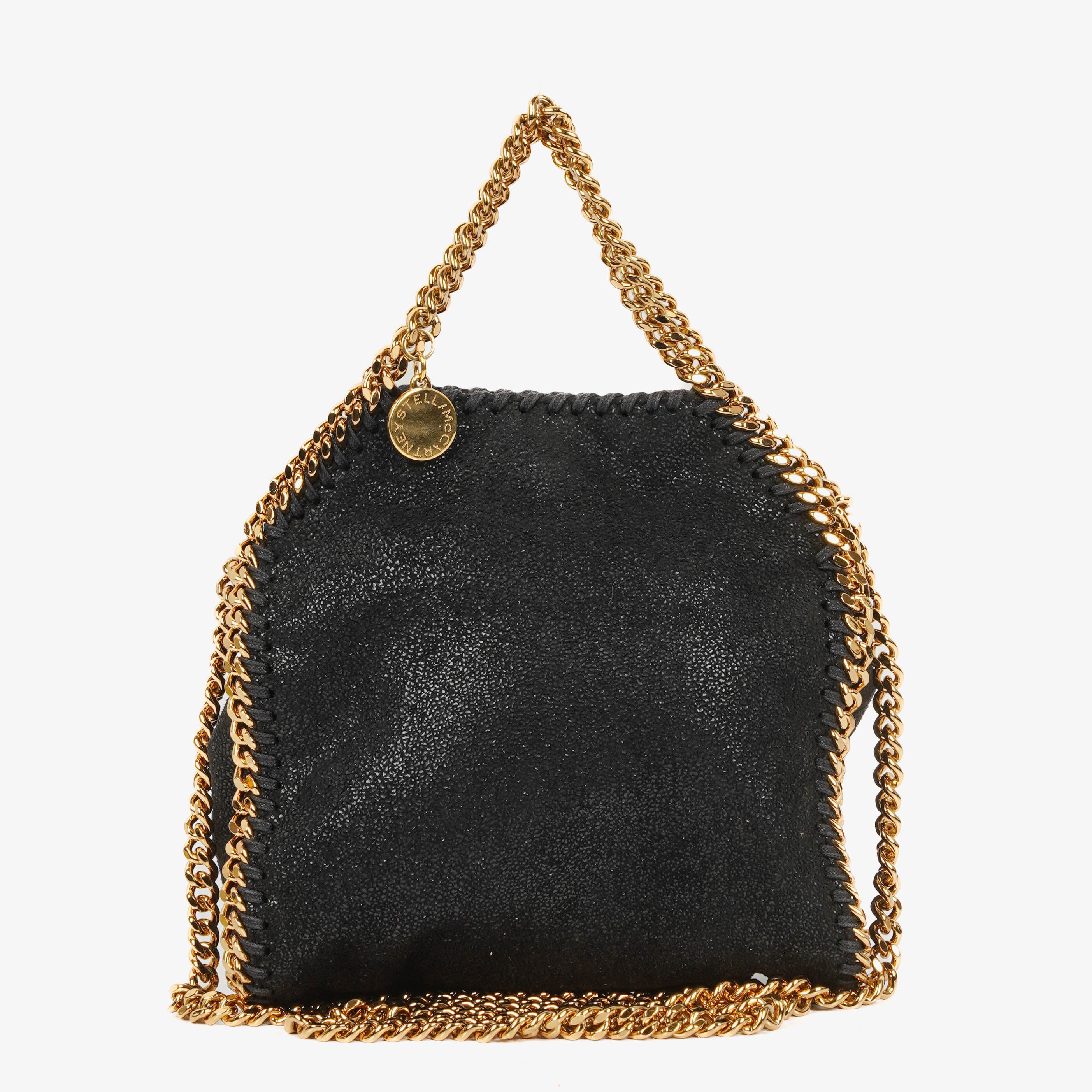 Stella McCartney Black Falabella Tiny Tote Vegan Shaggy Deer