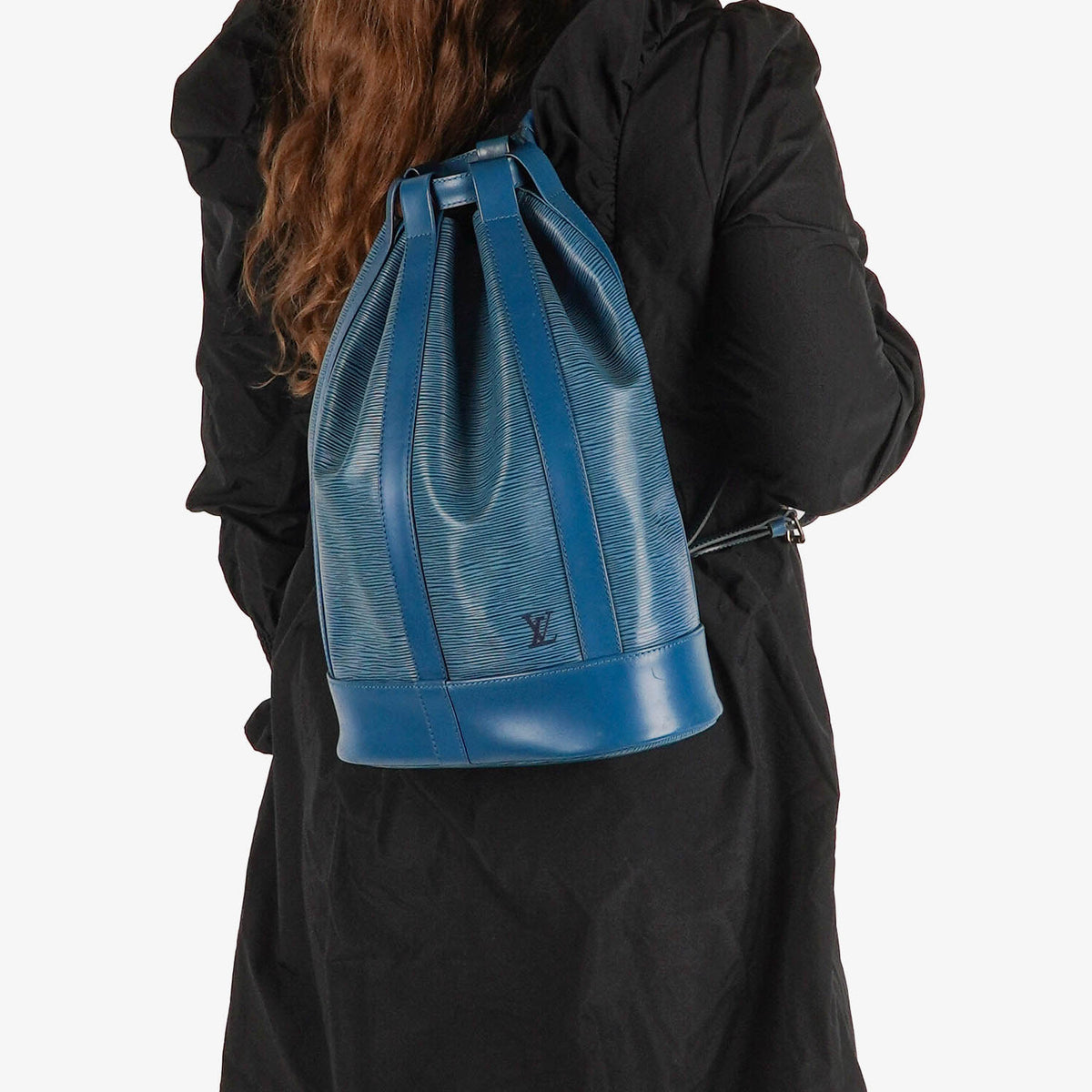 Louis Vuitton Randonnee PM Blue EPI Leather Backpack