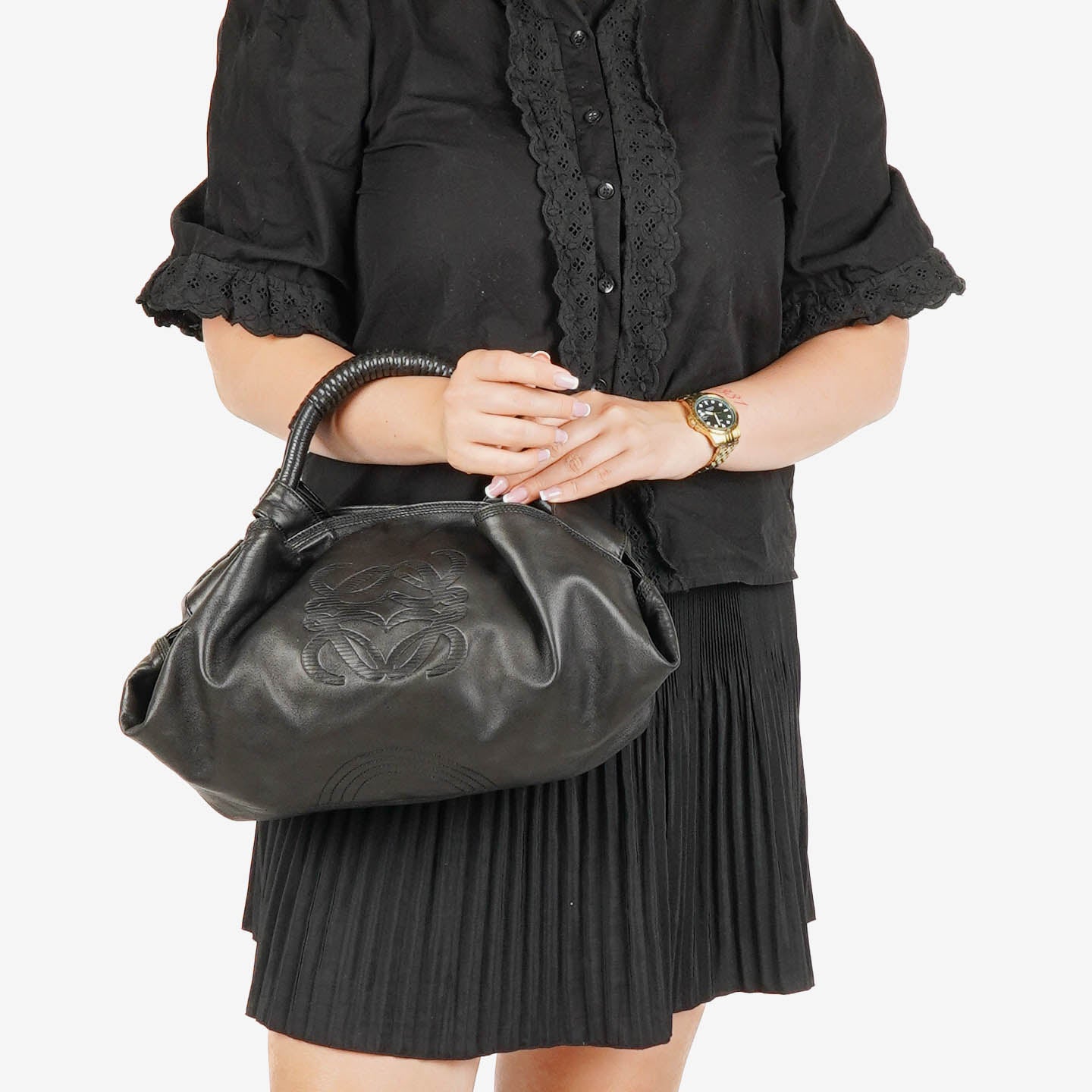 Loewe Black Aire Nappa Anagram Shoulder Bag