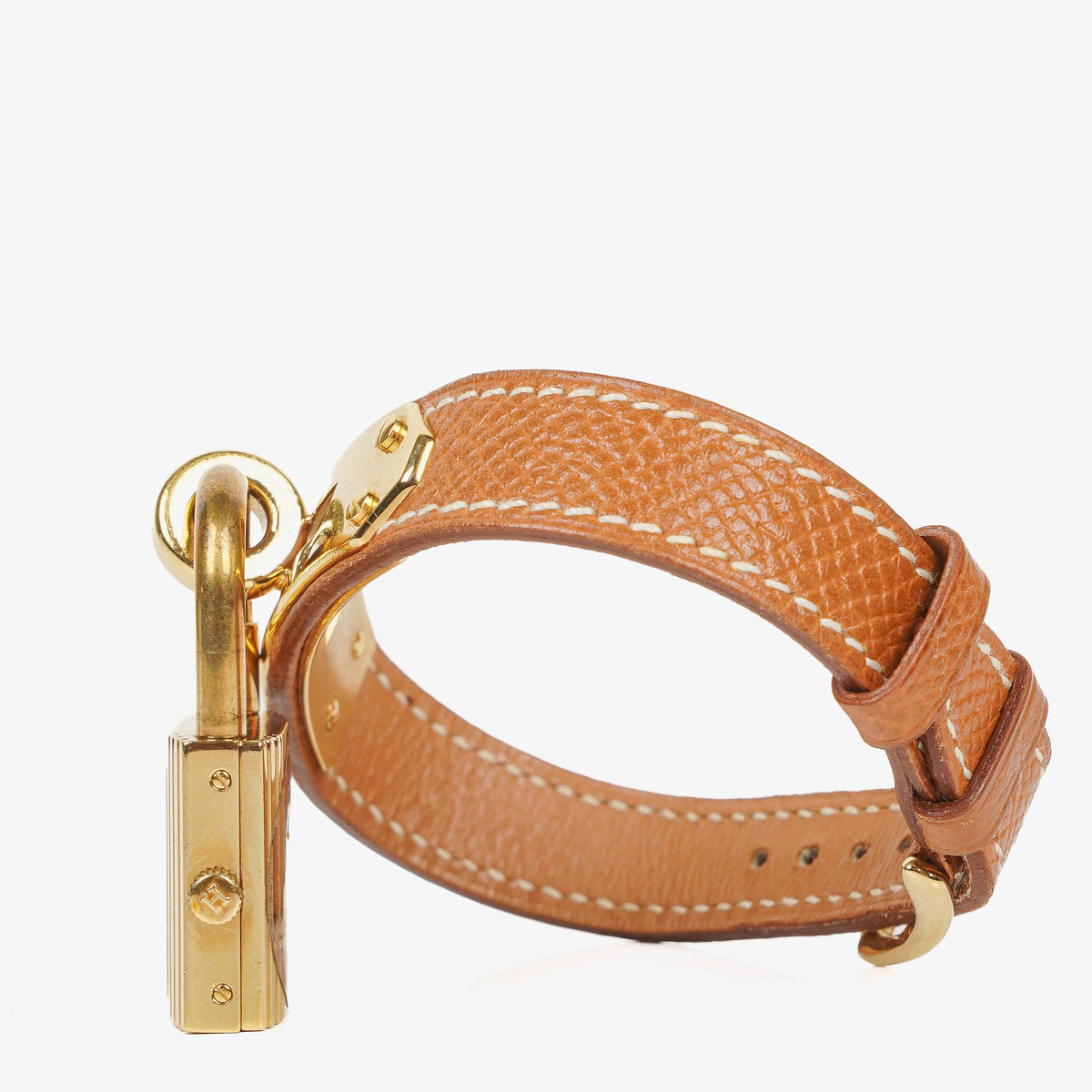 Hermes Kelly Brown Leather Gold Plated Watch