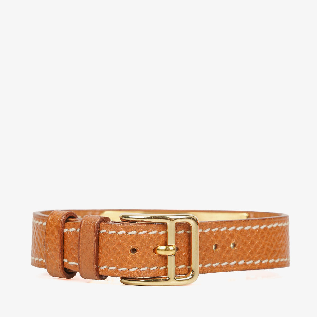 Hermes Kelly Brown Leather Gold Plated Watch