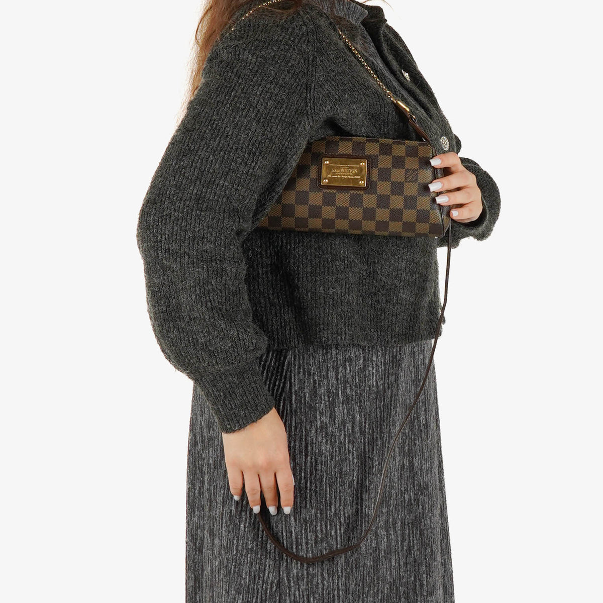 Louis Vuitton Damier Ebene Eva Clutch Bag