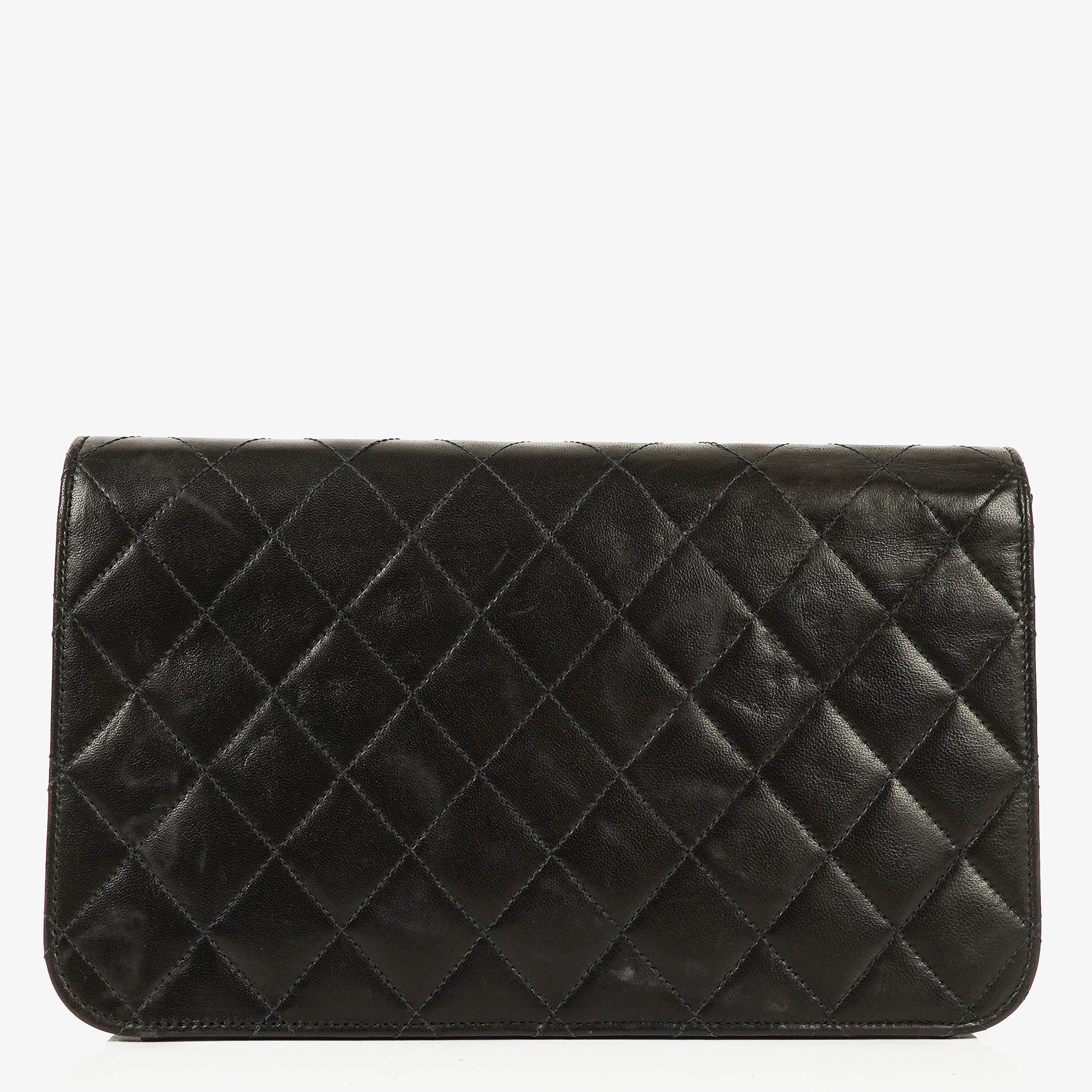 Chanel Classic Black Quilted Lambskin Full Flap Bag With 24K Gold-Plated Hardware