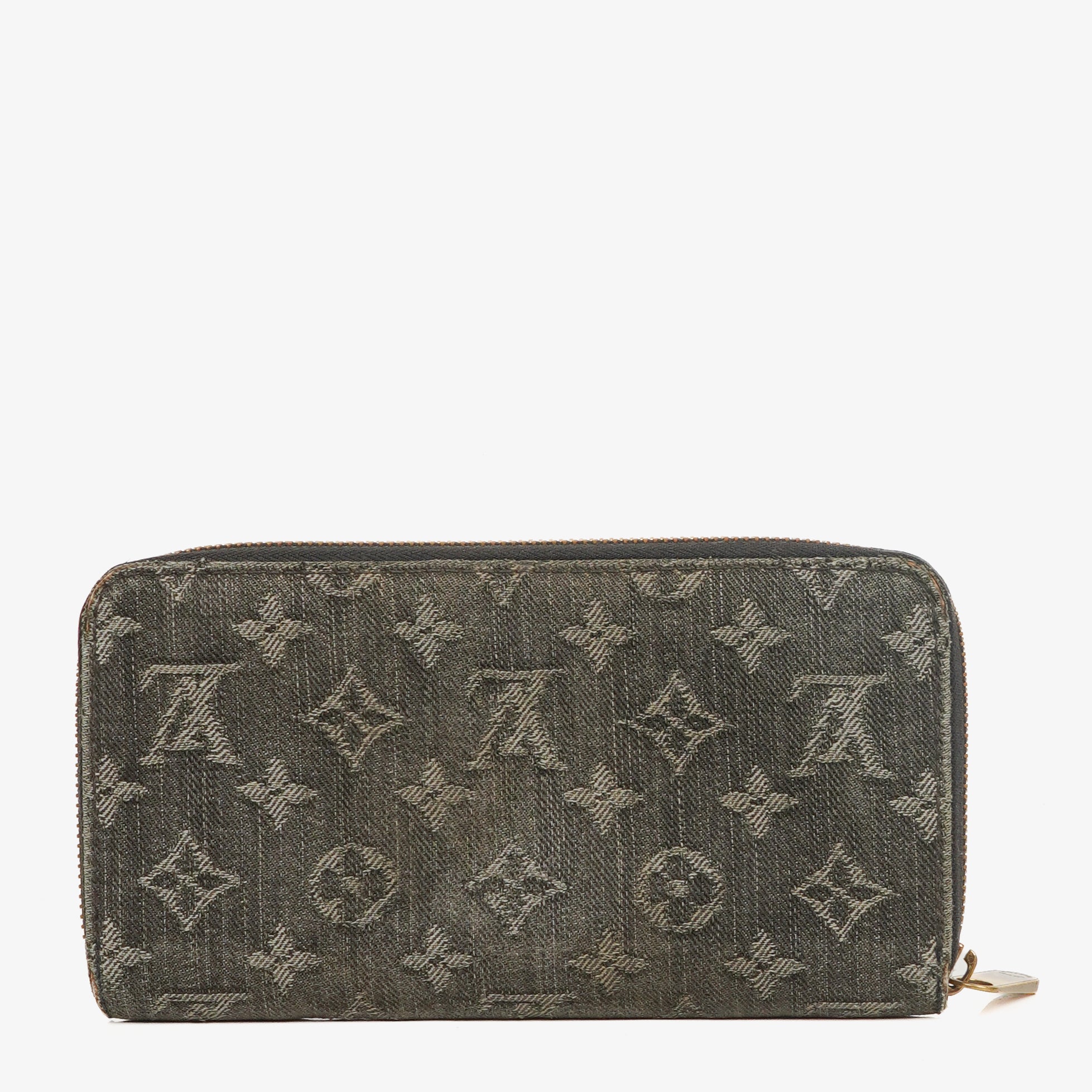 Louis Vuitton Black Monogram Denim Zippy Wallet