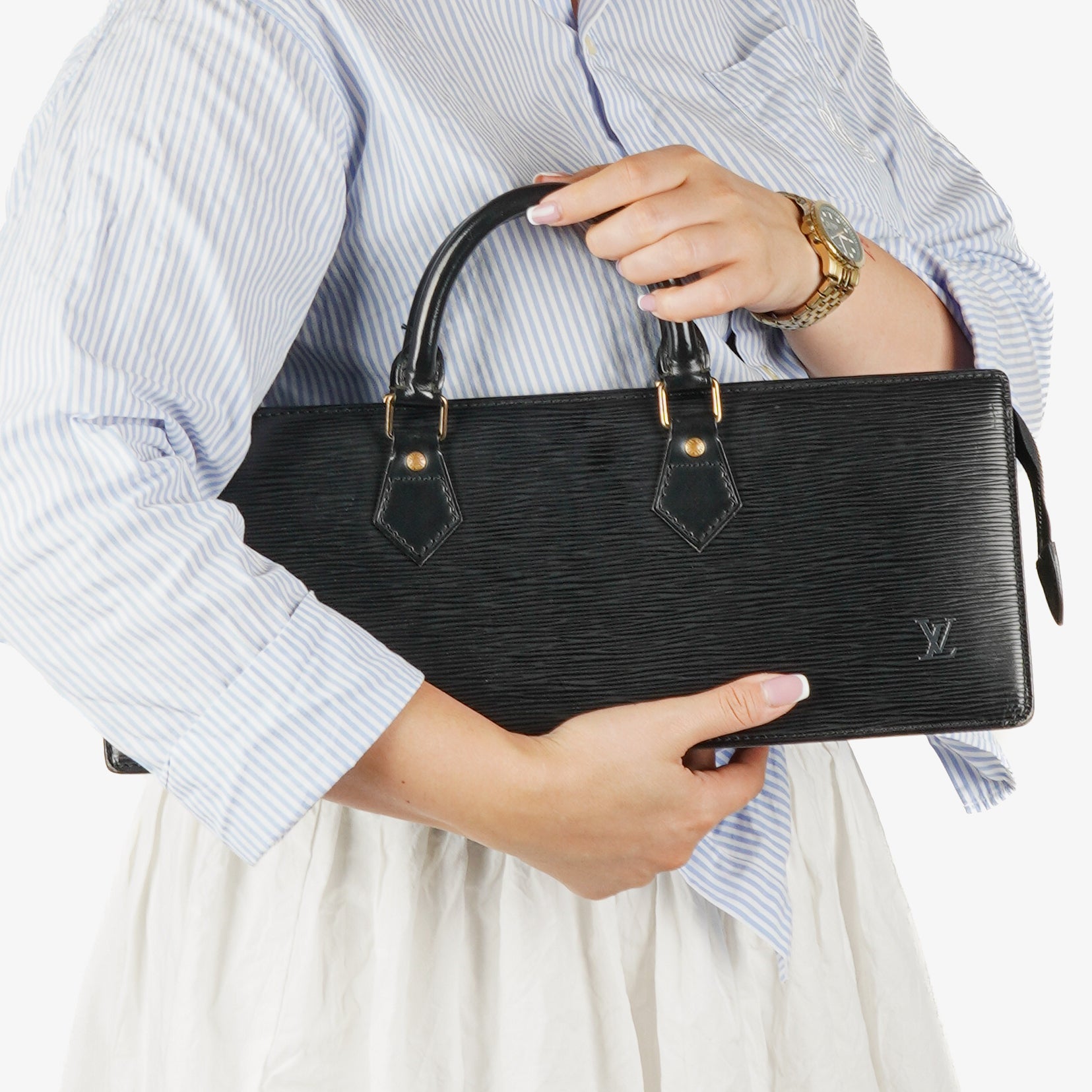 Louis Vuitton Sac Triangle Black EPI Leather Handbag