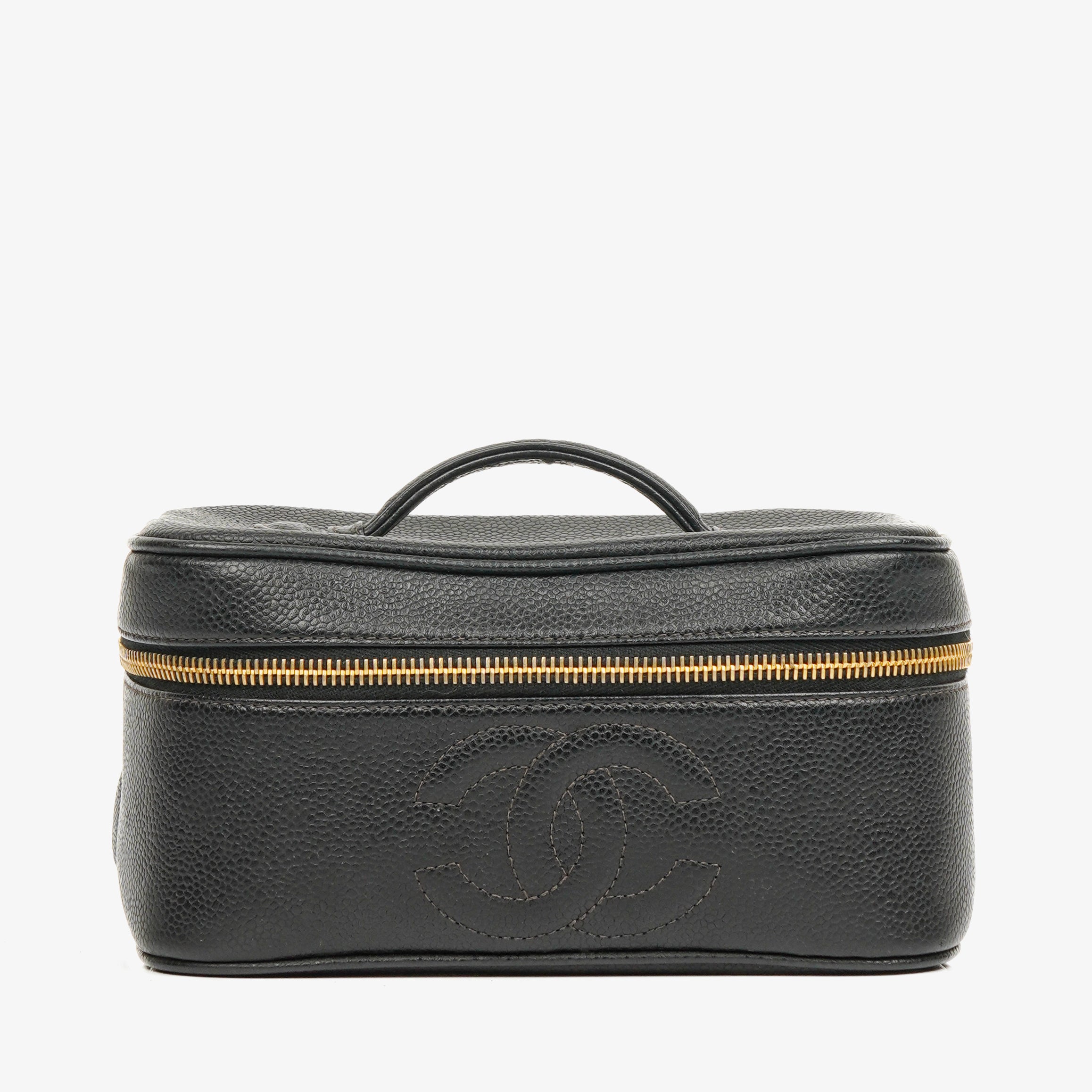 Chanel Black Leather Vanity Case