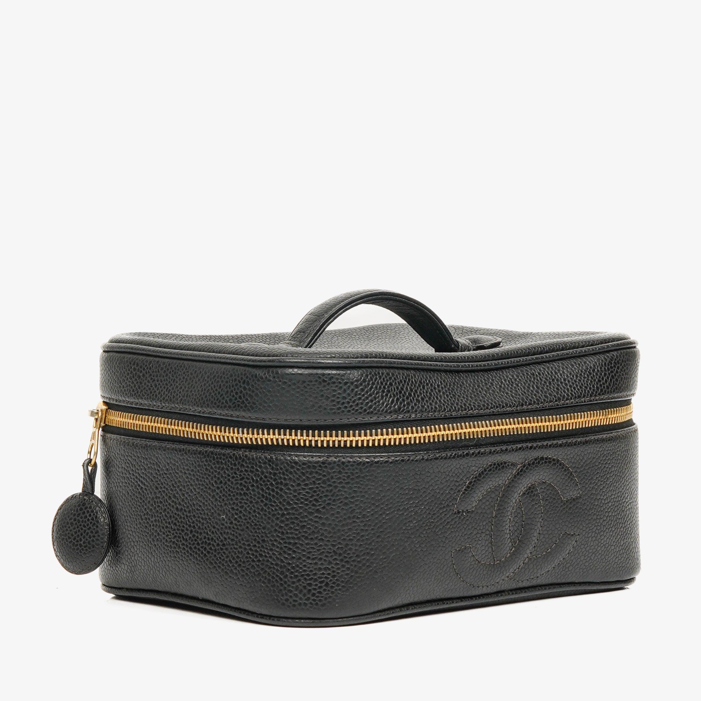 Chanel Black Leather Vanity Case