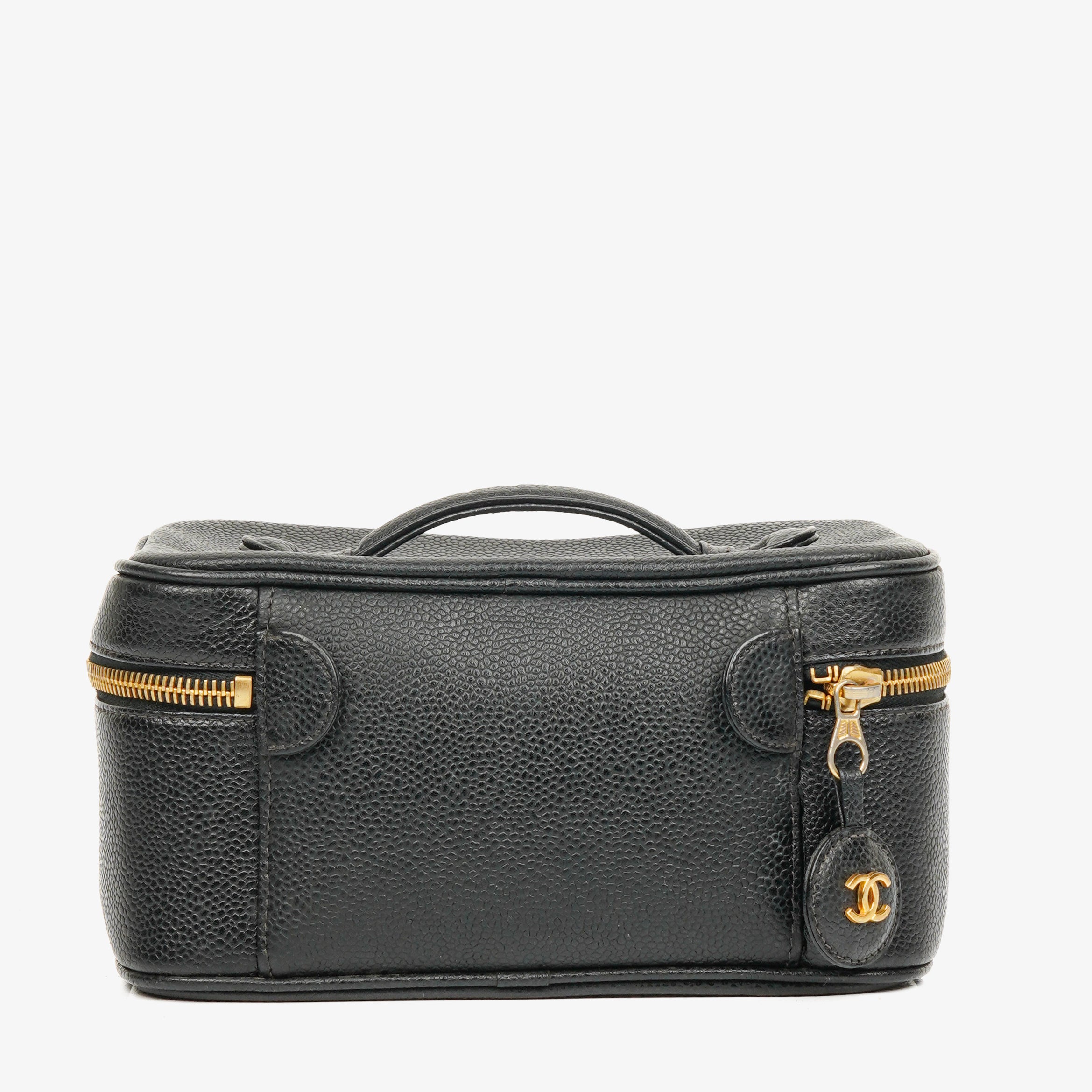 Chanel Black Leather Vanity Case