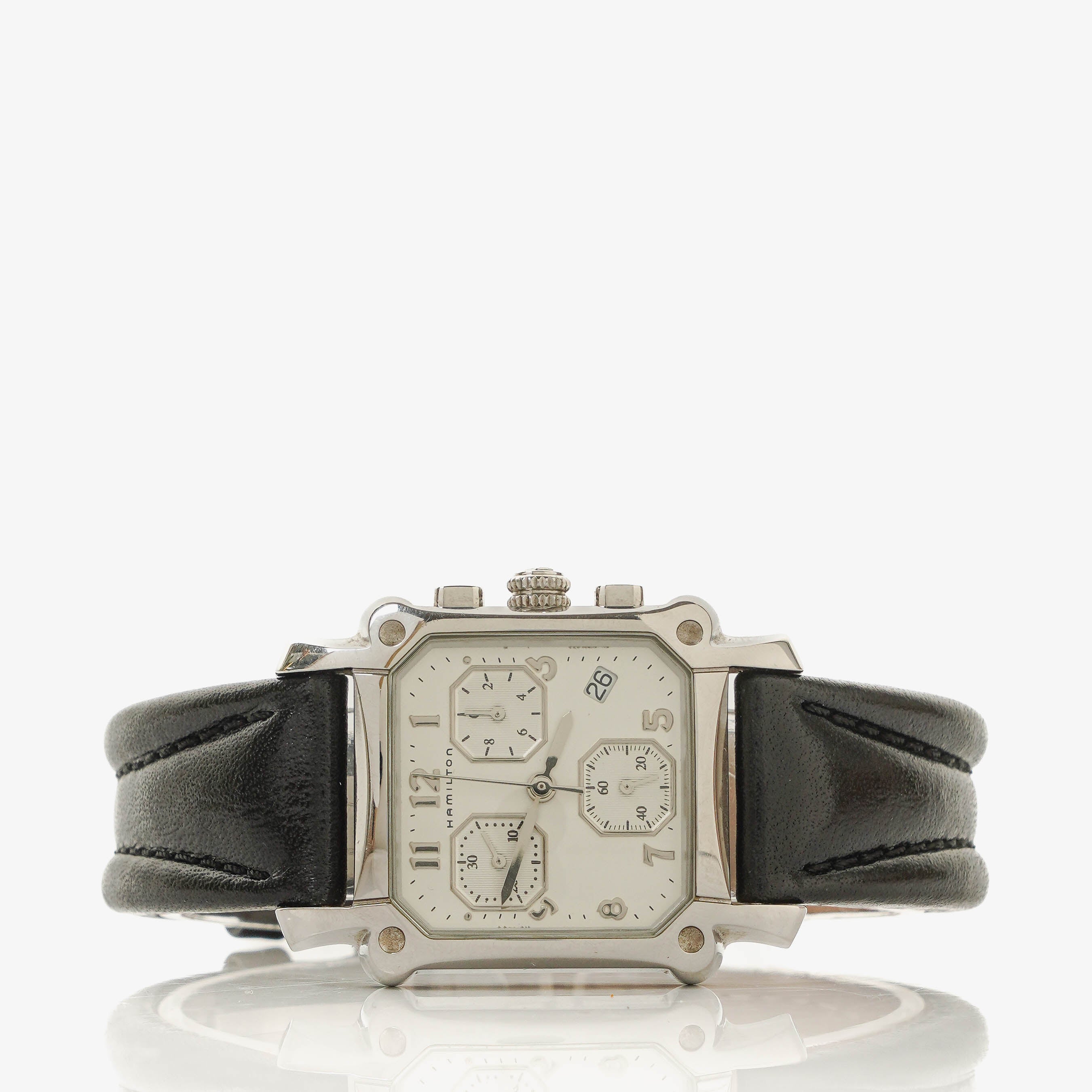 Hamilton Lloyd Black Leather Quartz Watch