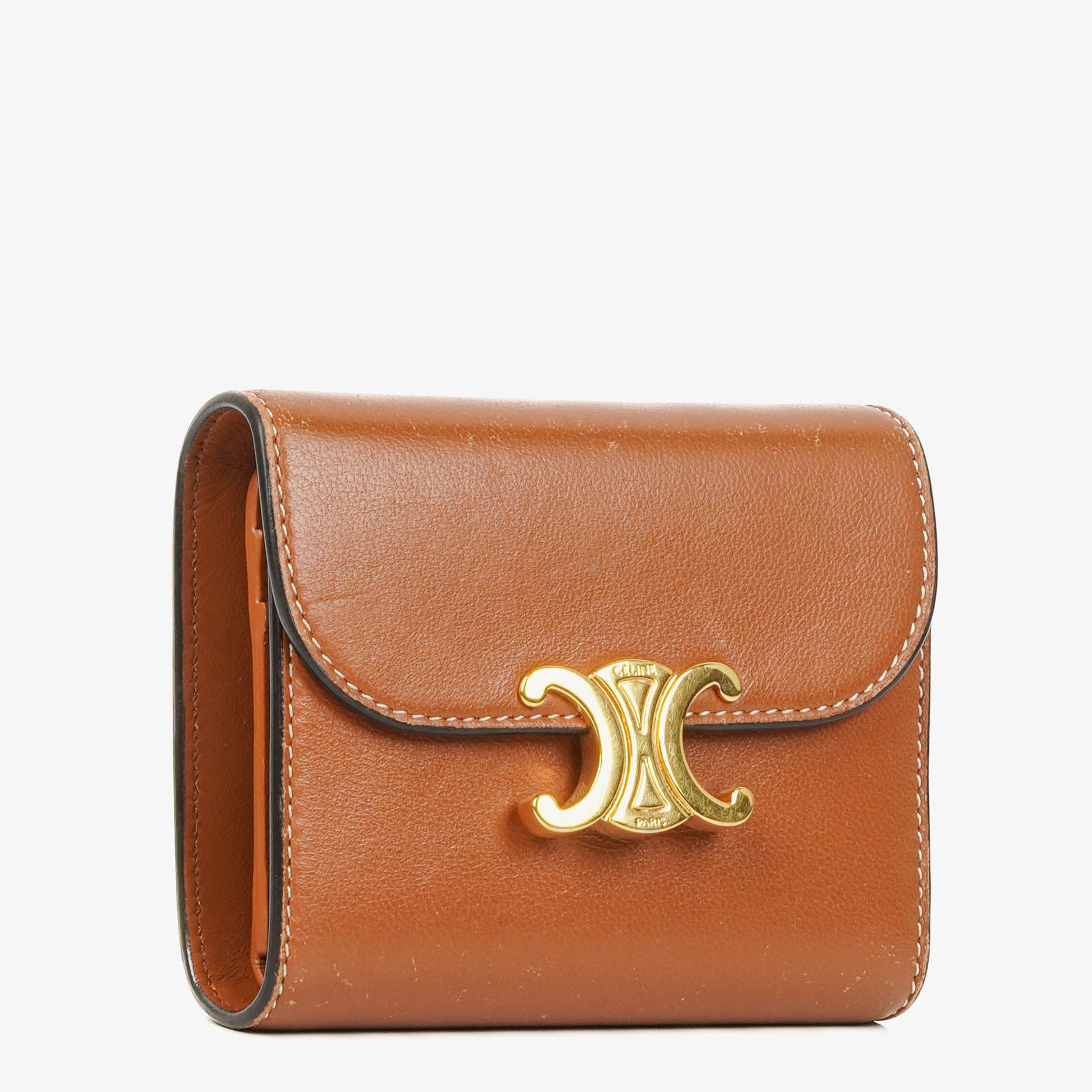 Celine Small Flap Triomphe Leather Wallet