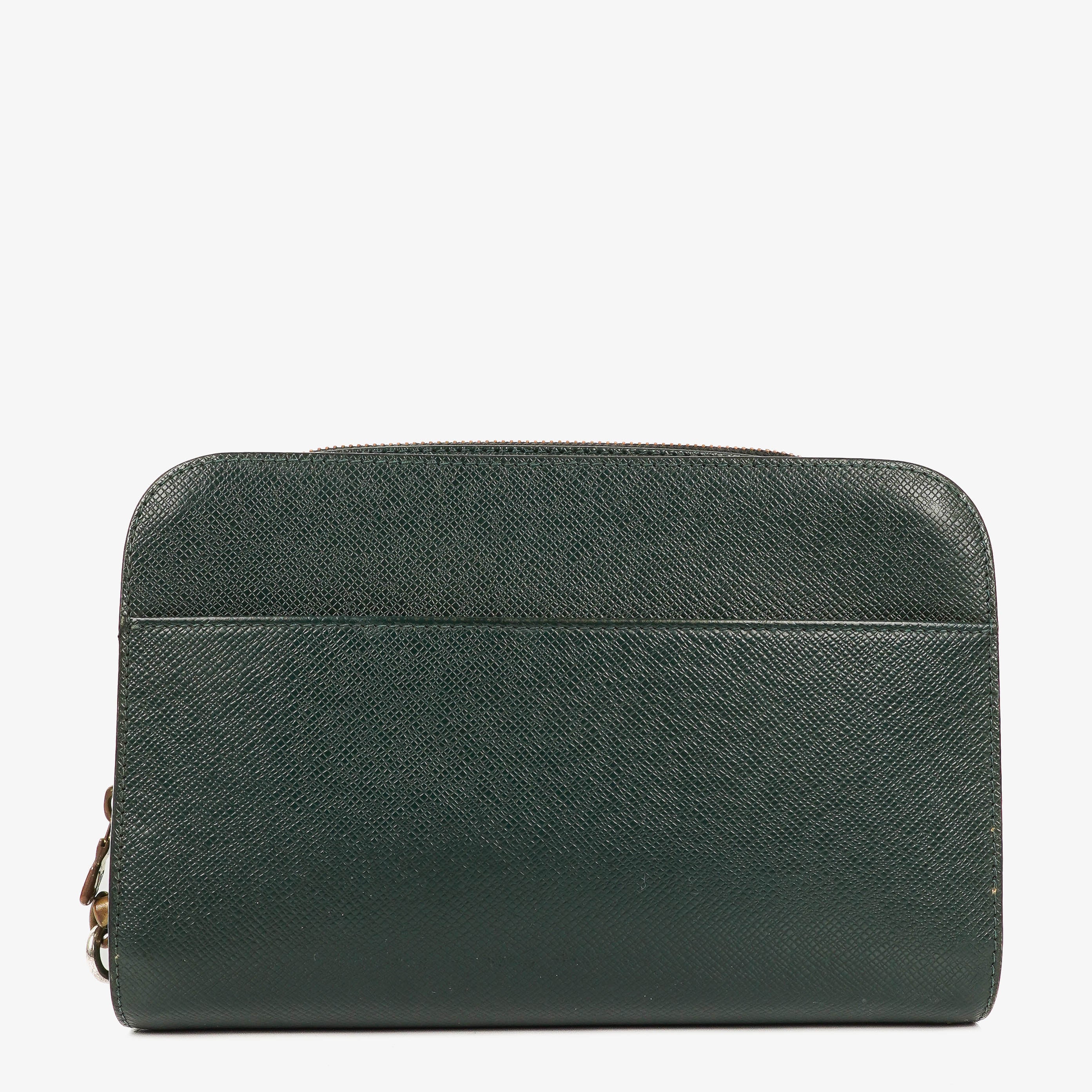 Louis Vuitton Taiga Green Leather Pochette Baikal Clutch Bag