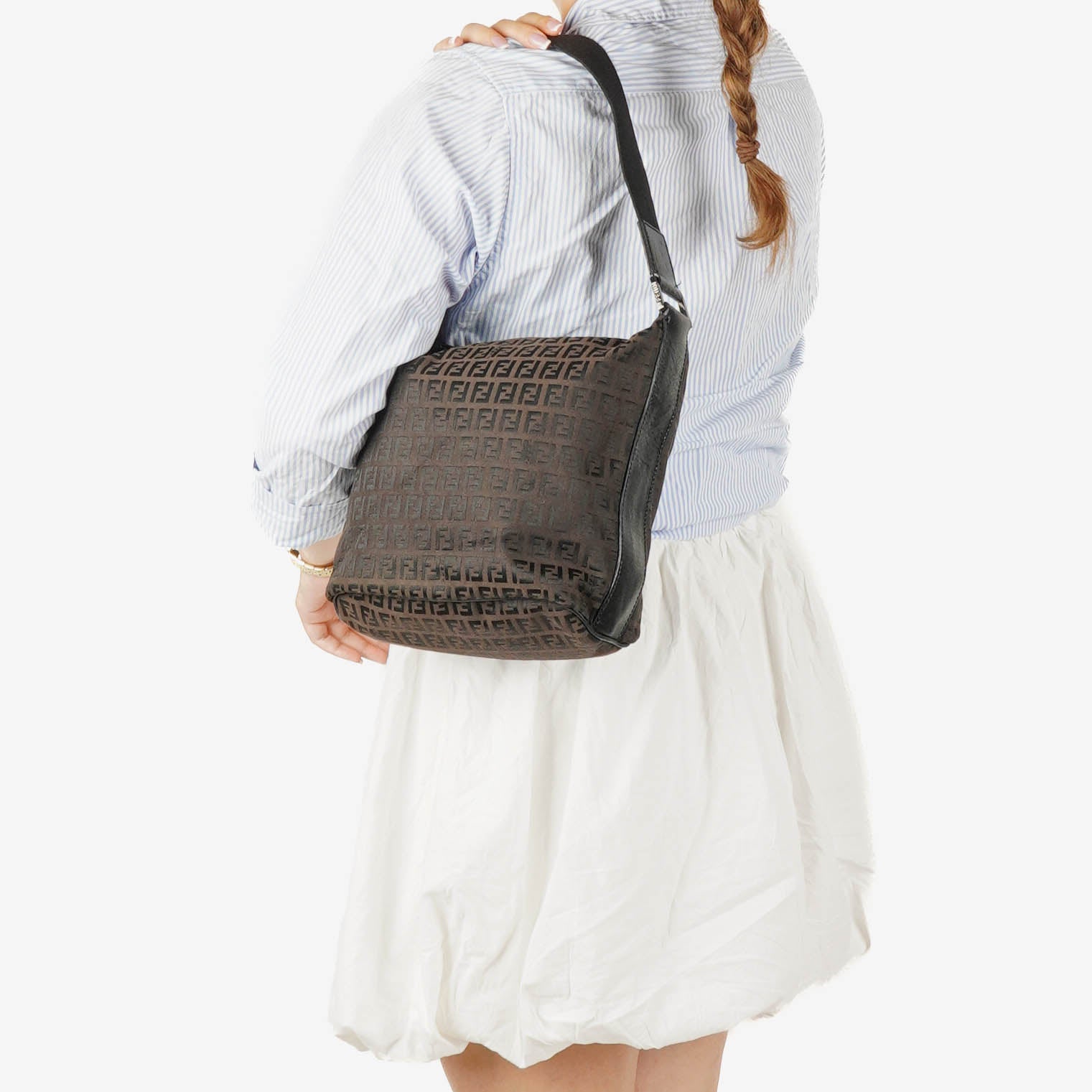 Fendi Brown Zucchino Shoulder Bag