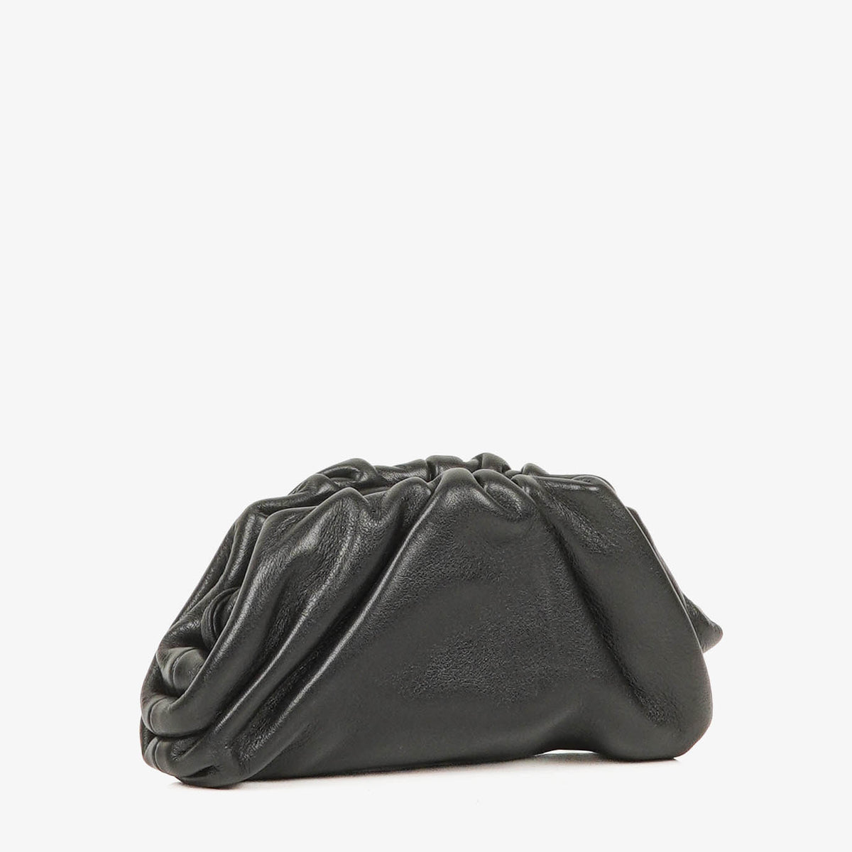 Bottega Veneta Nano Pouch With Strap In Black Calfskin
