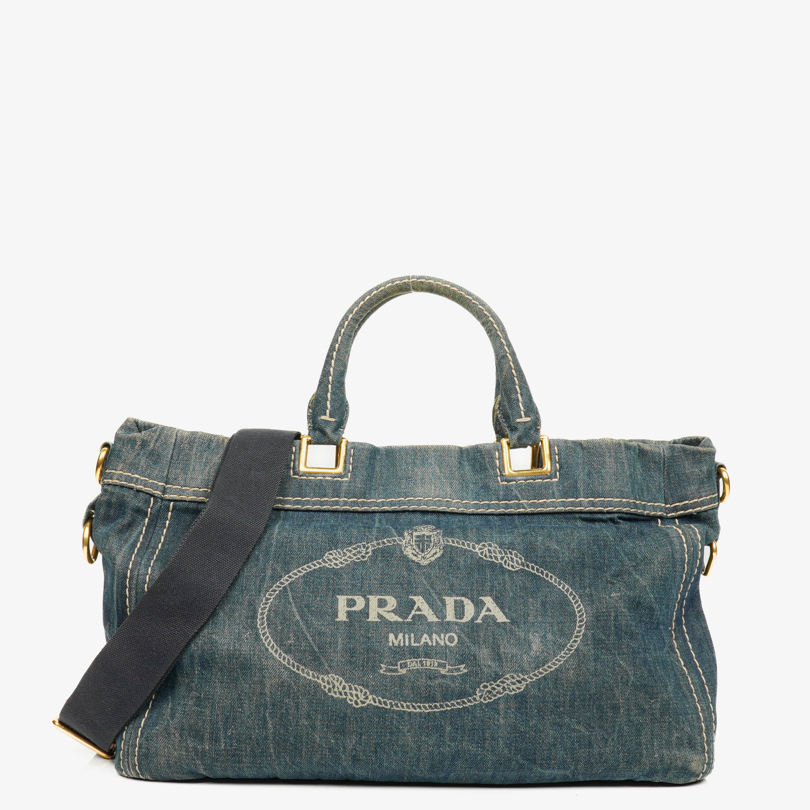 Prada Denim Canapa Tote Bag