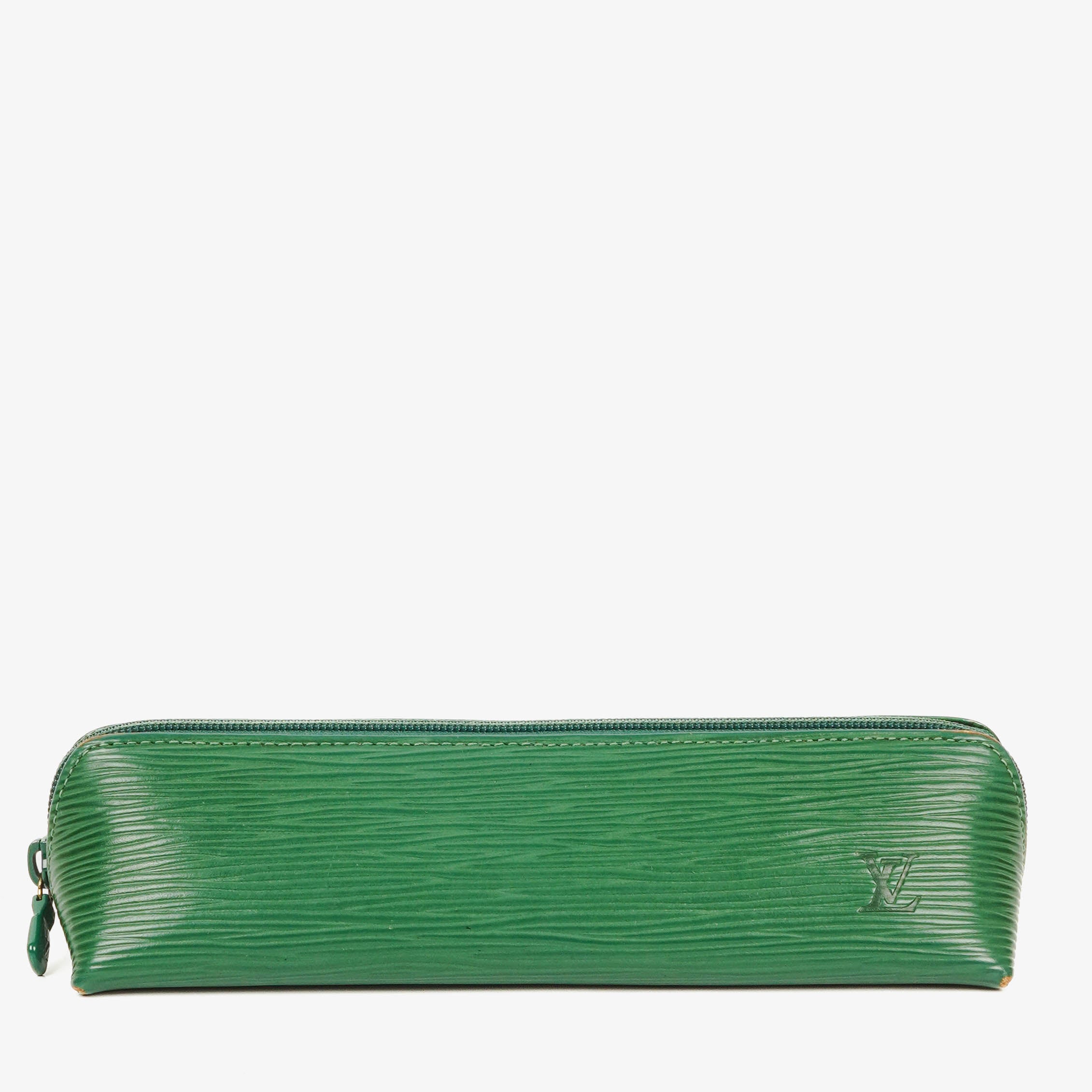 Louis Vuitton Green EPI Leather Pencil Case