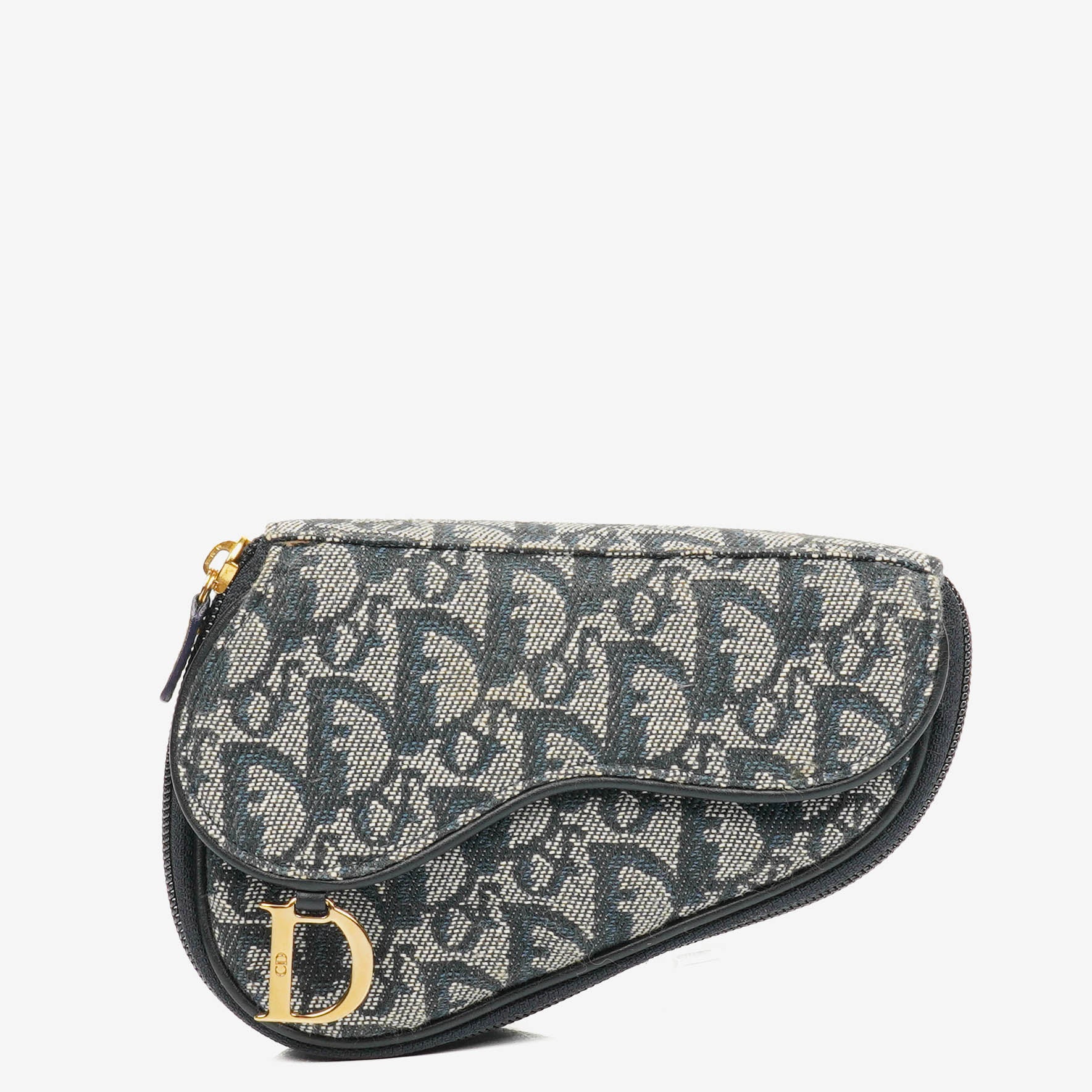 Christian Dior Small Blue Diorissimo Saddle Pouch