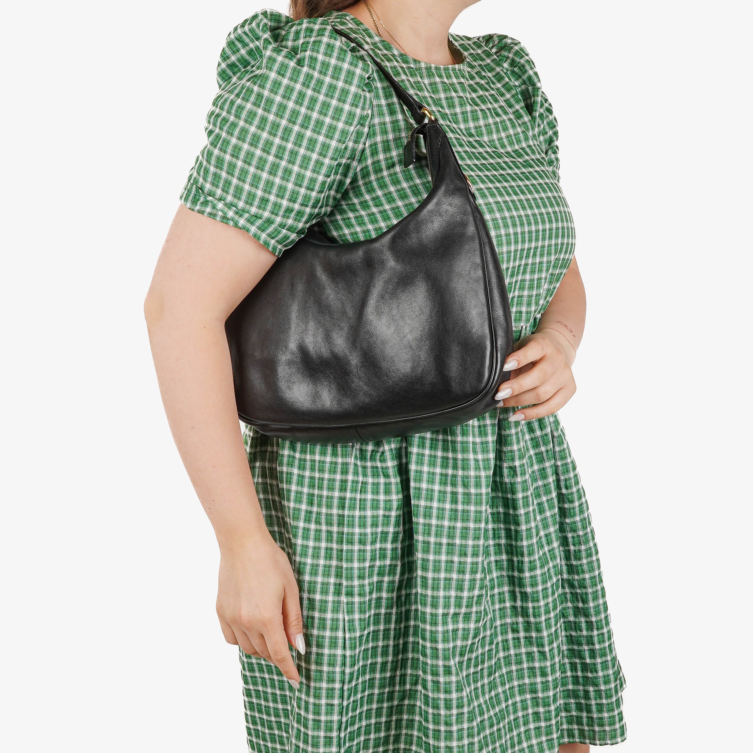 Gucci Charmy Black Leather Hobo Bag