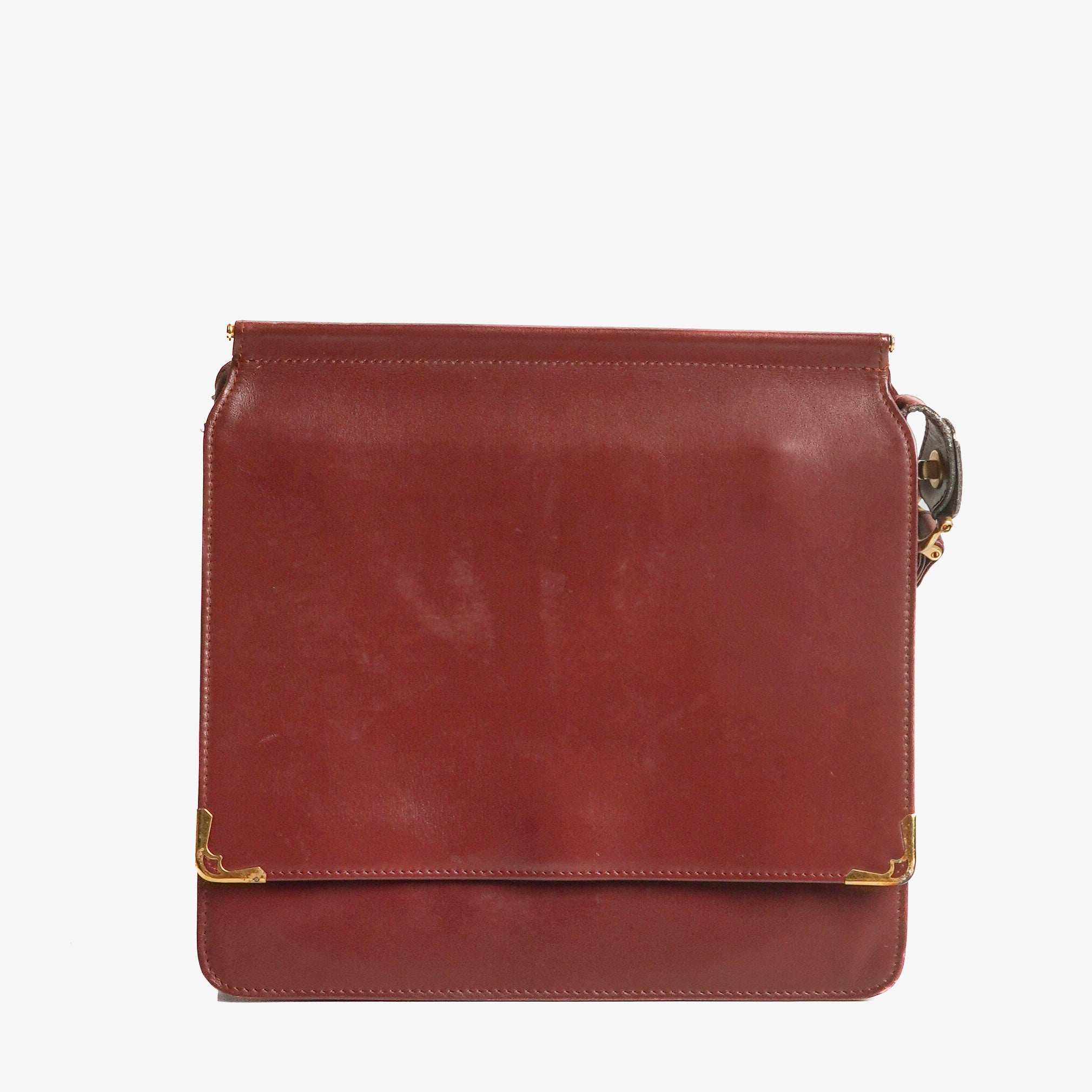 Cartier Must De Cartier Burgundy Leather Bag