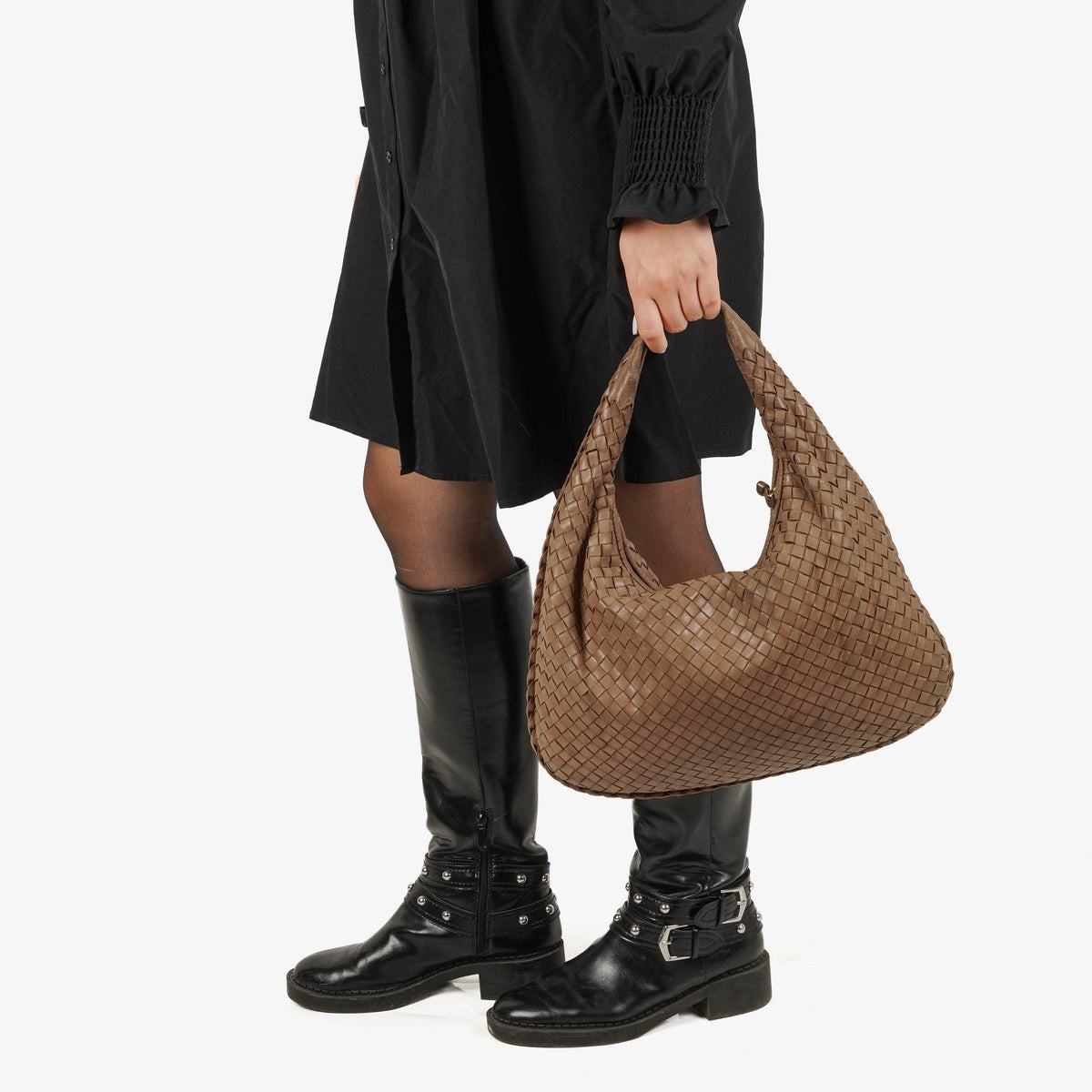 Bottega Veneta Nappa Intrecciato Brown Medium Veneta Hobo Bag