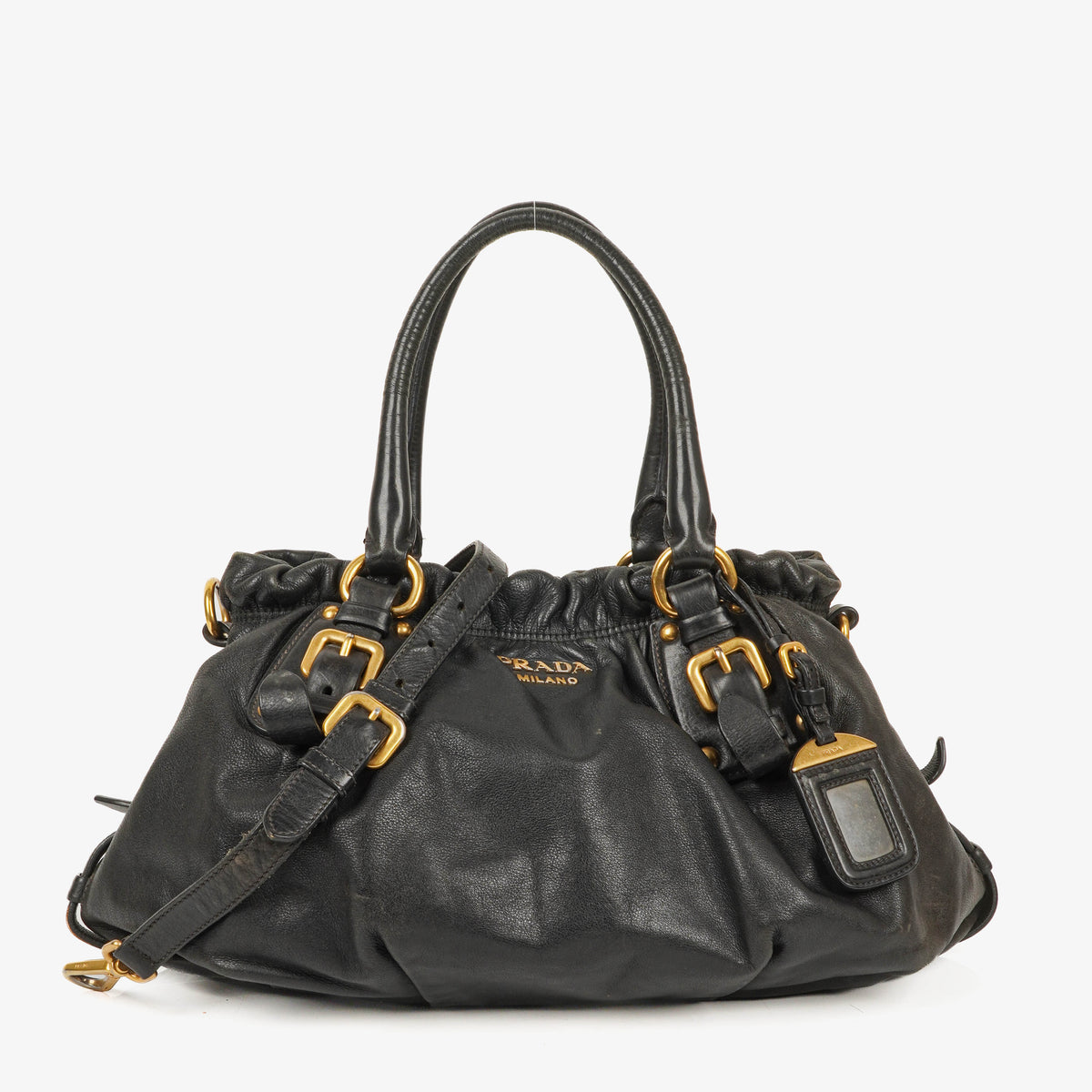 Prada Vitello Black Soft Calfskin Leather Bag
